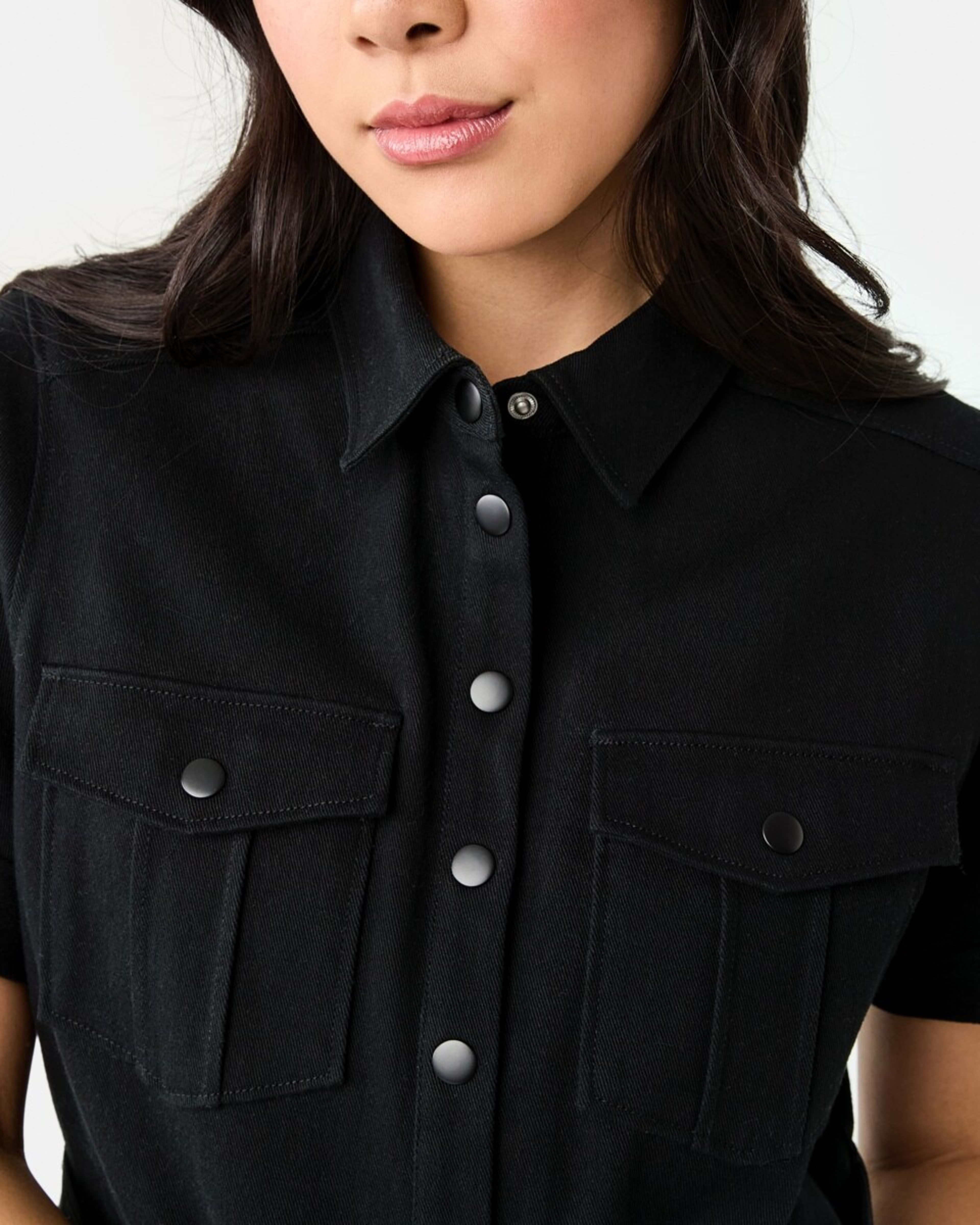 6 Short Sleeve Belted Playsuit BLACK, 6 of 11