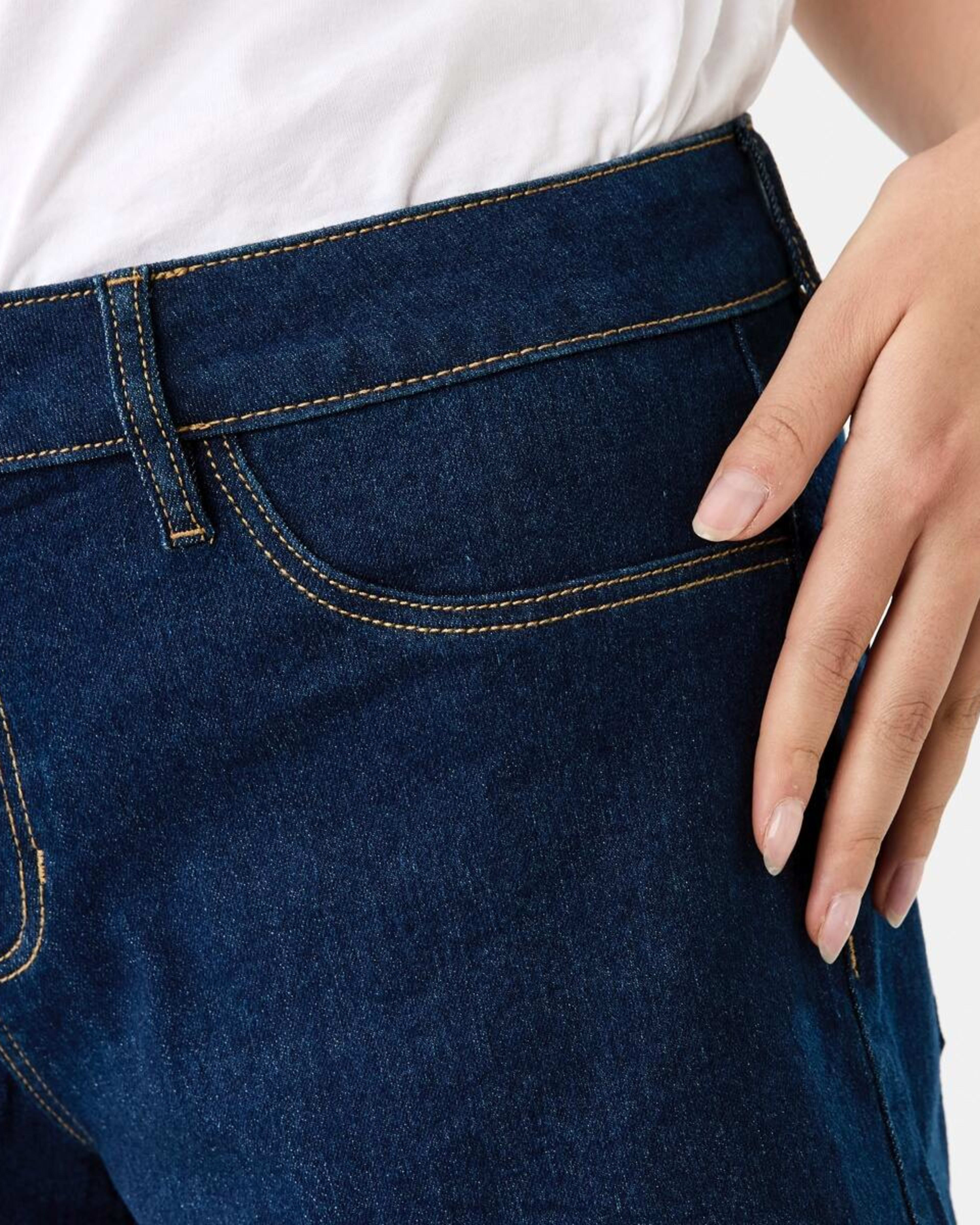 6 Mid Rise Denim Shorts INDIGO WASH, 6 of 8
