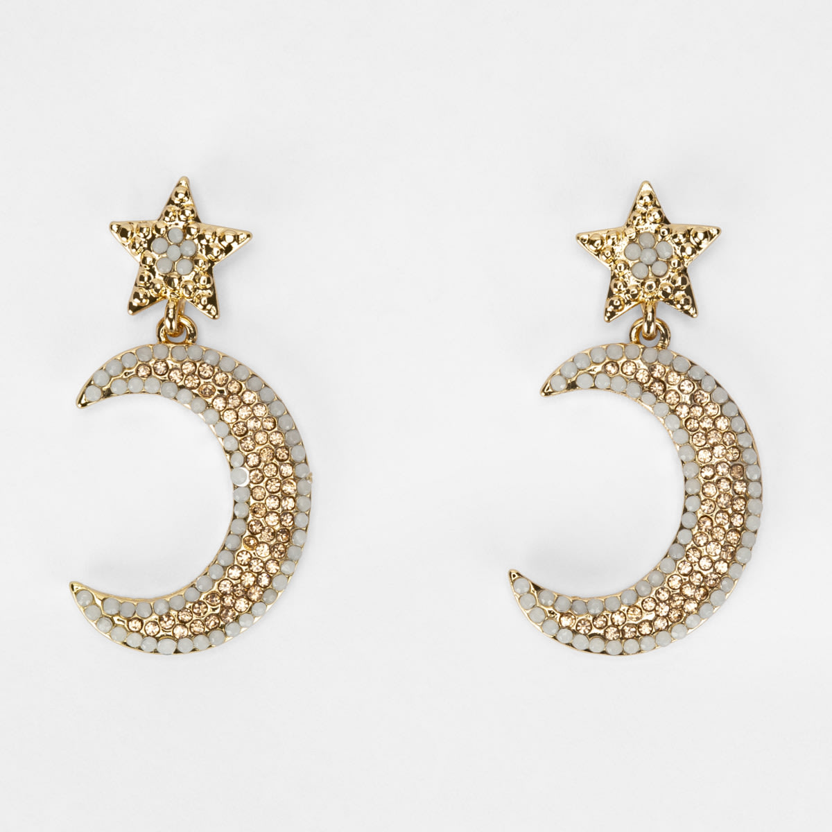 Half moon and star on sale earrings