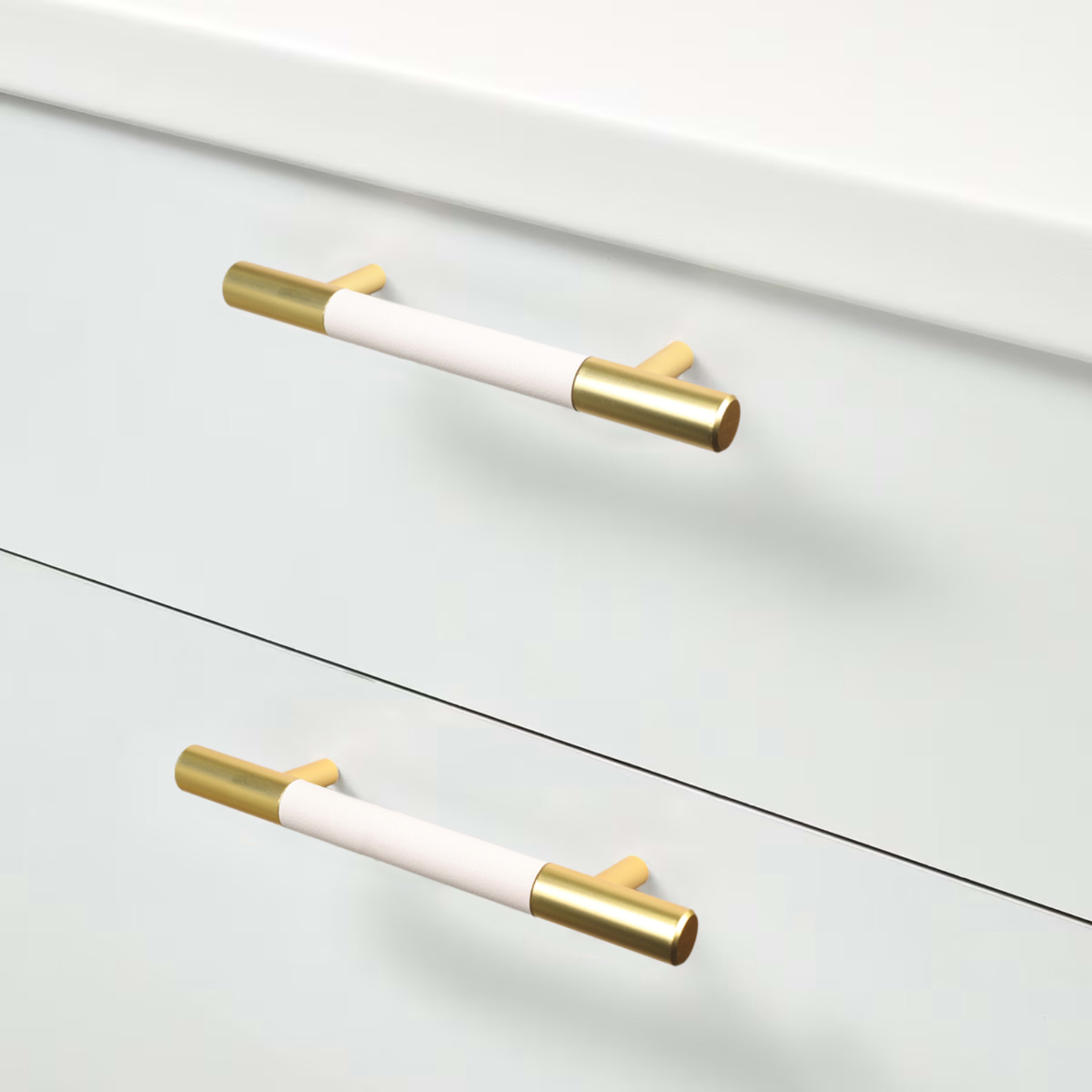 1 2 Pack White and Gold Look Handles