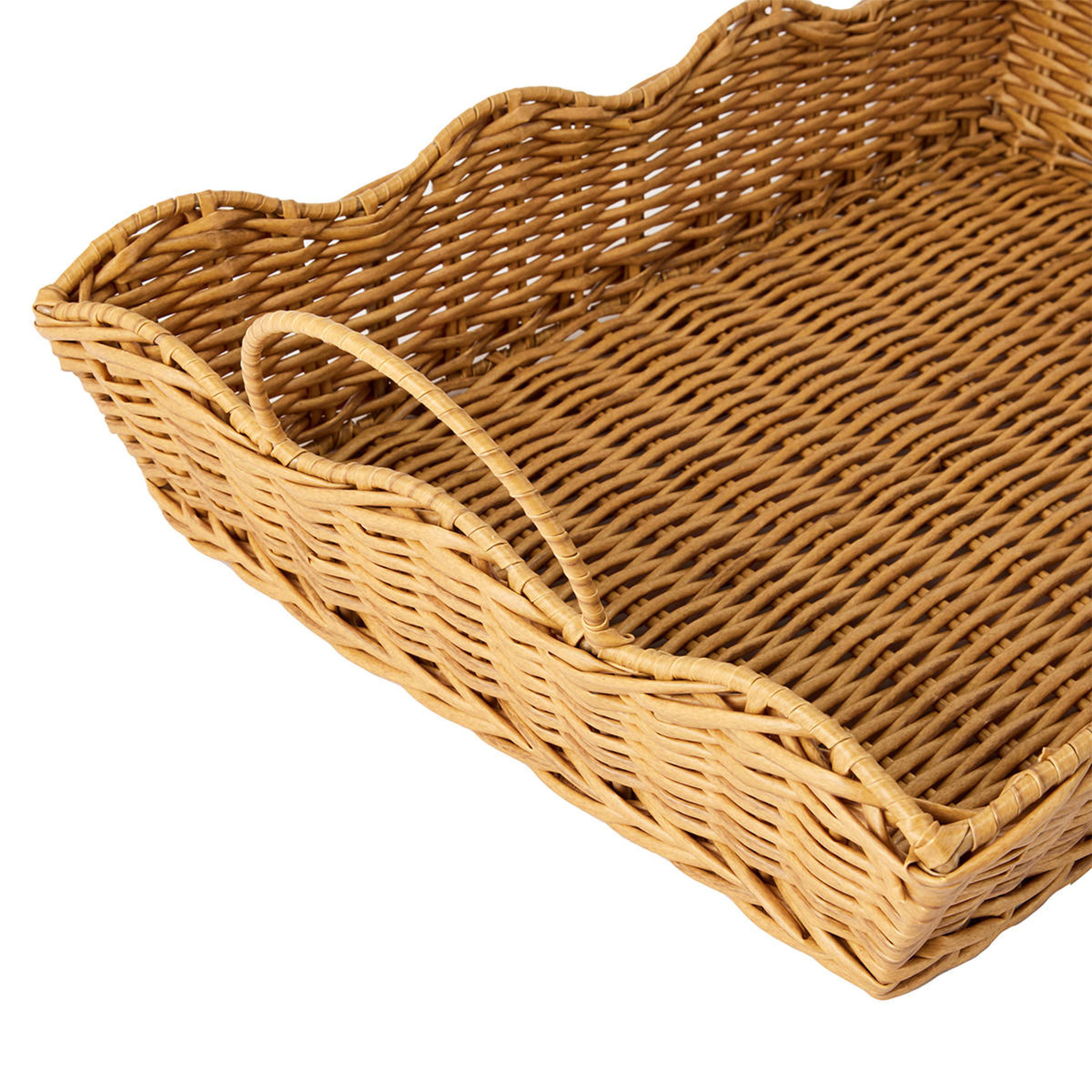 Wavy Edge Rattan Look Tray Kmart NZ