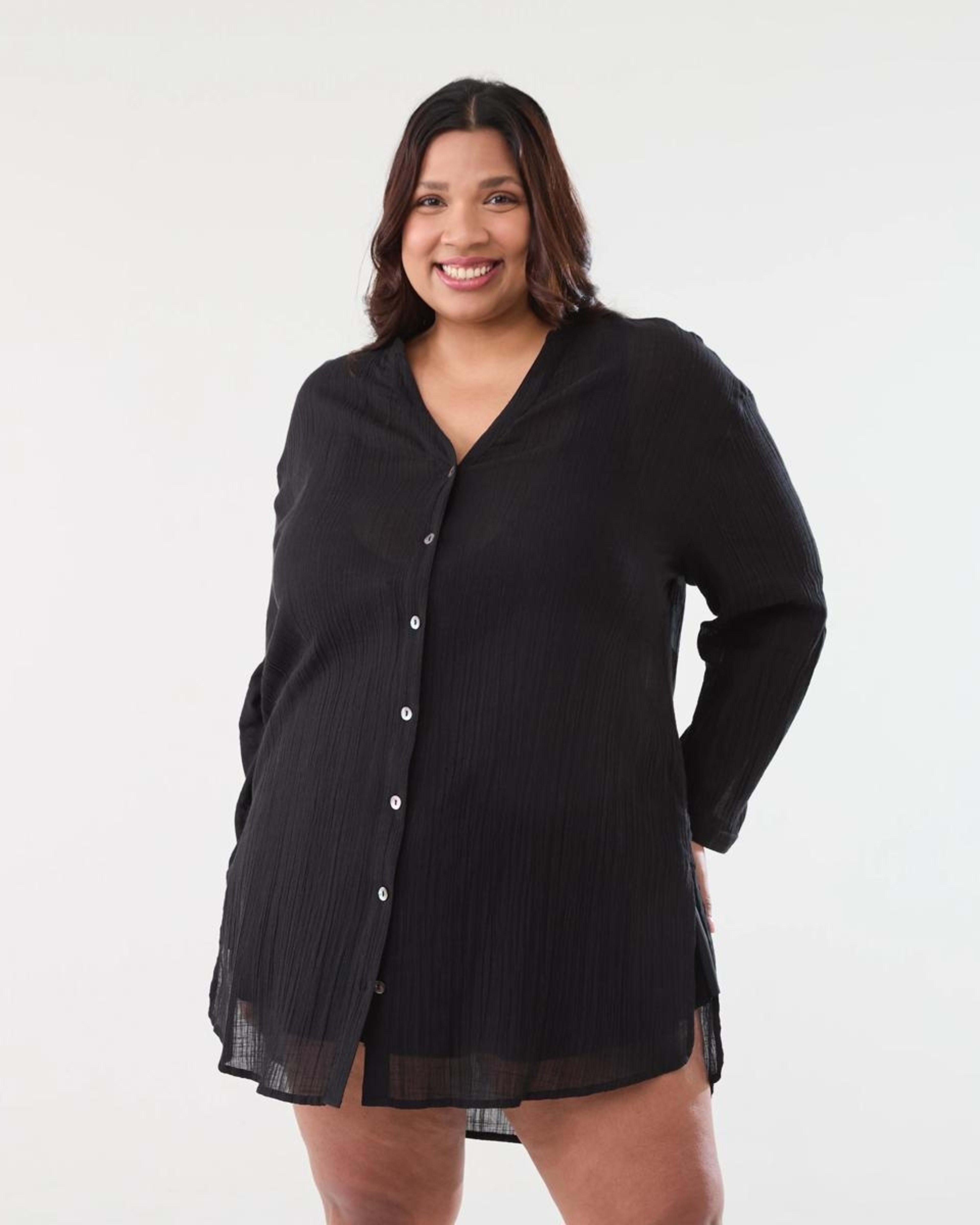 3 Curve Beach Kaftan BLACK, 3 of 9