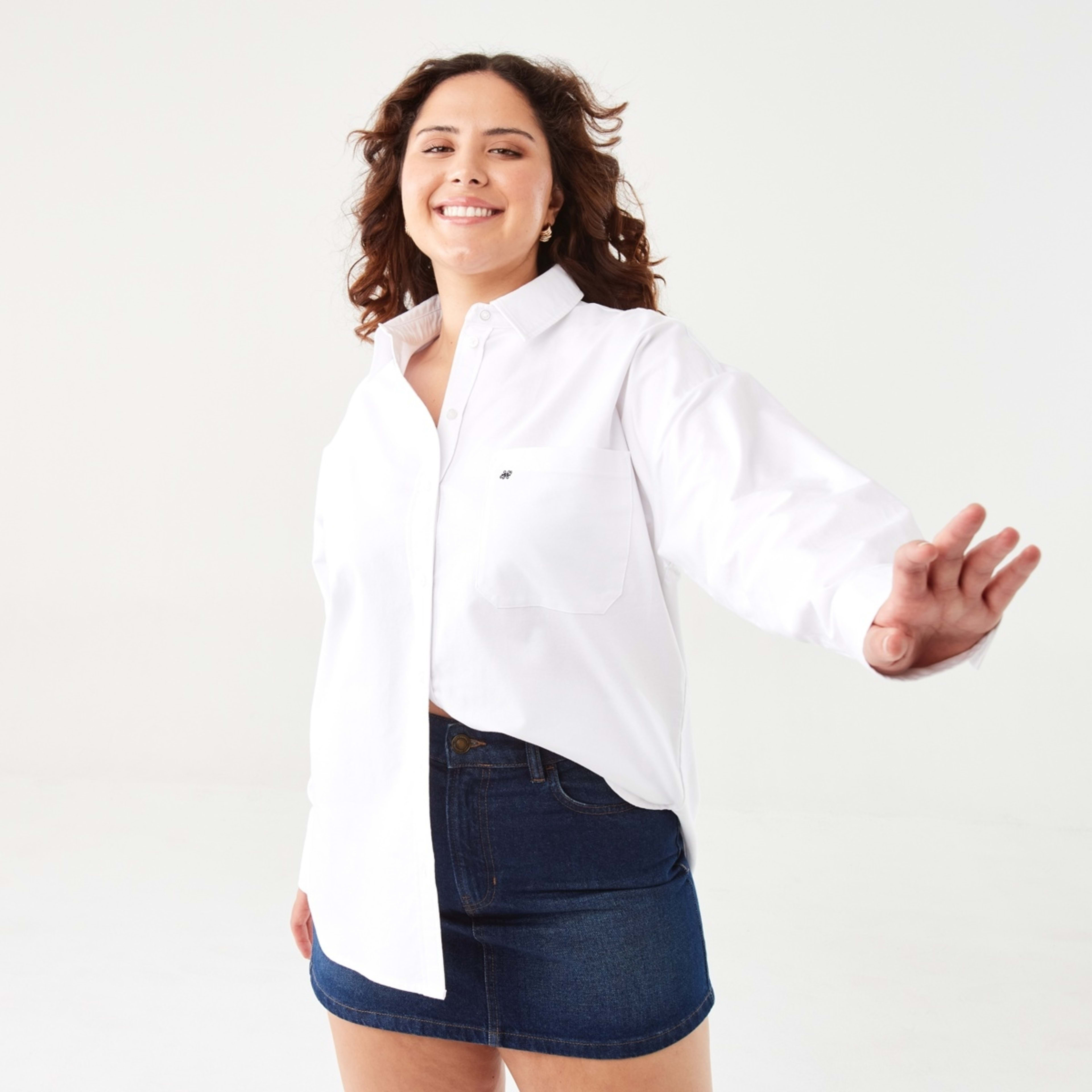 1 Long Sleeve Oxford Shirt White, 1 of 7