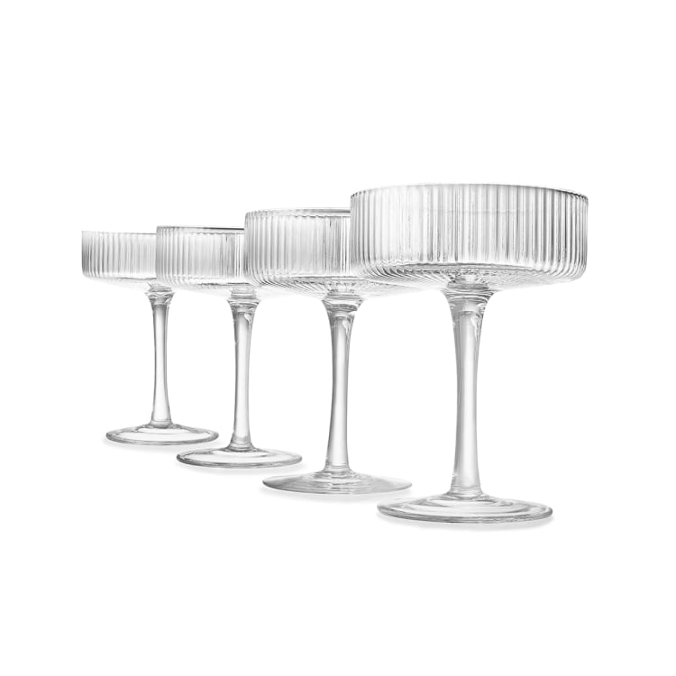 4 Linear Coupe Champagne Glasses Kmart
