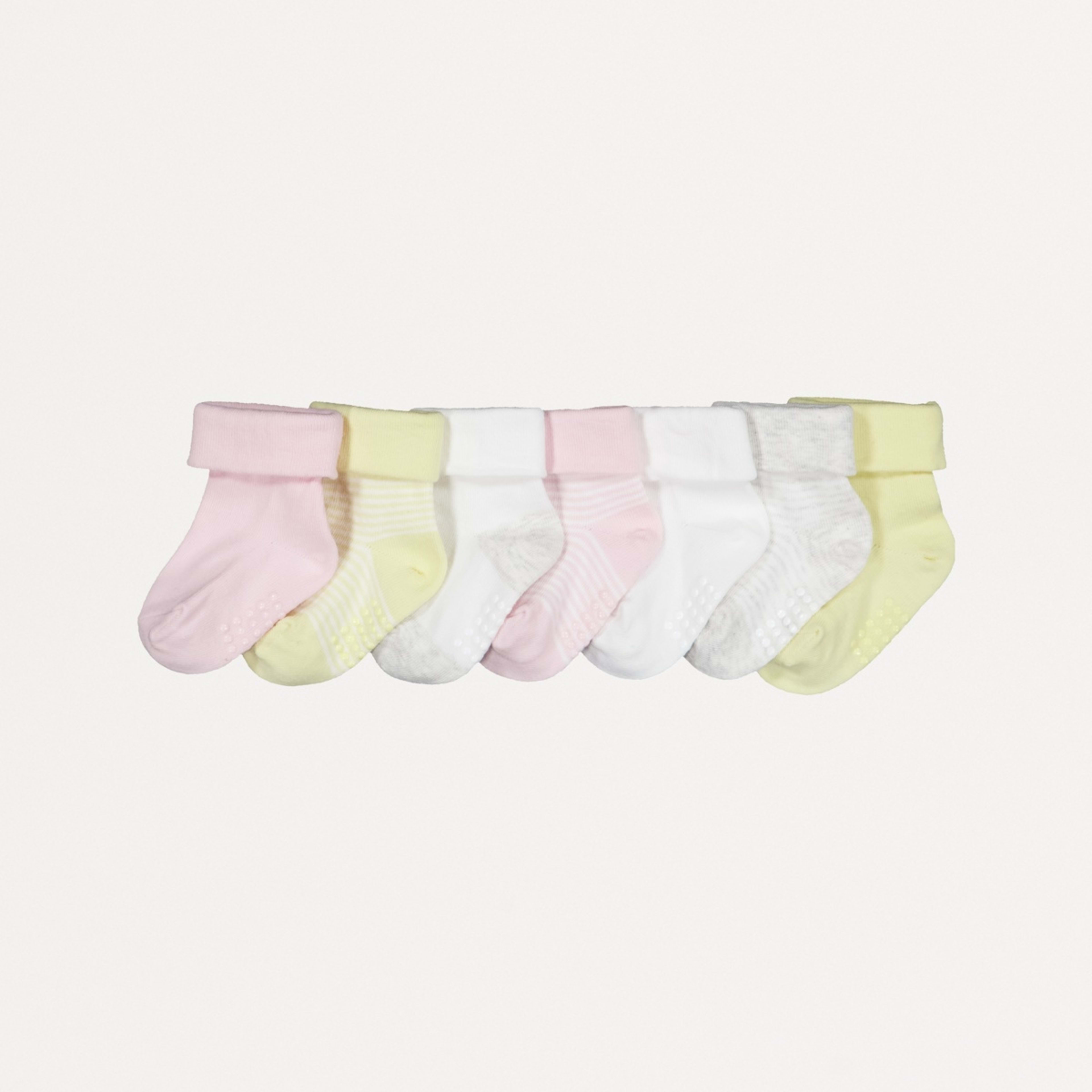 1 7 Pack Baby Turn Over Top Socks Gntlpink, 1 of 2