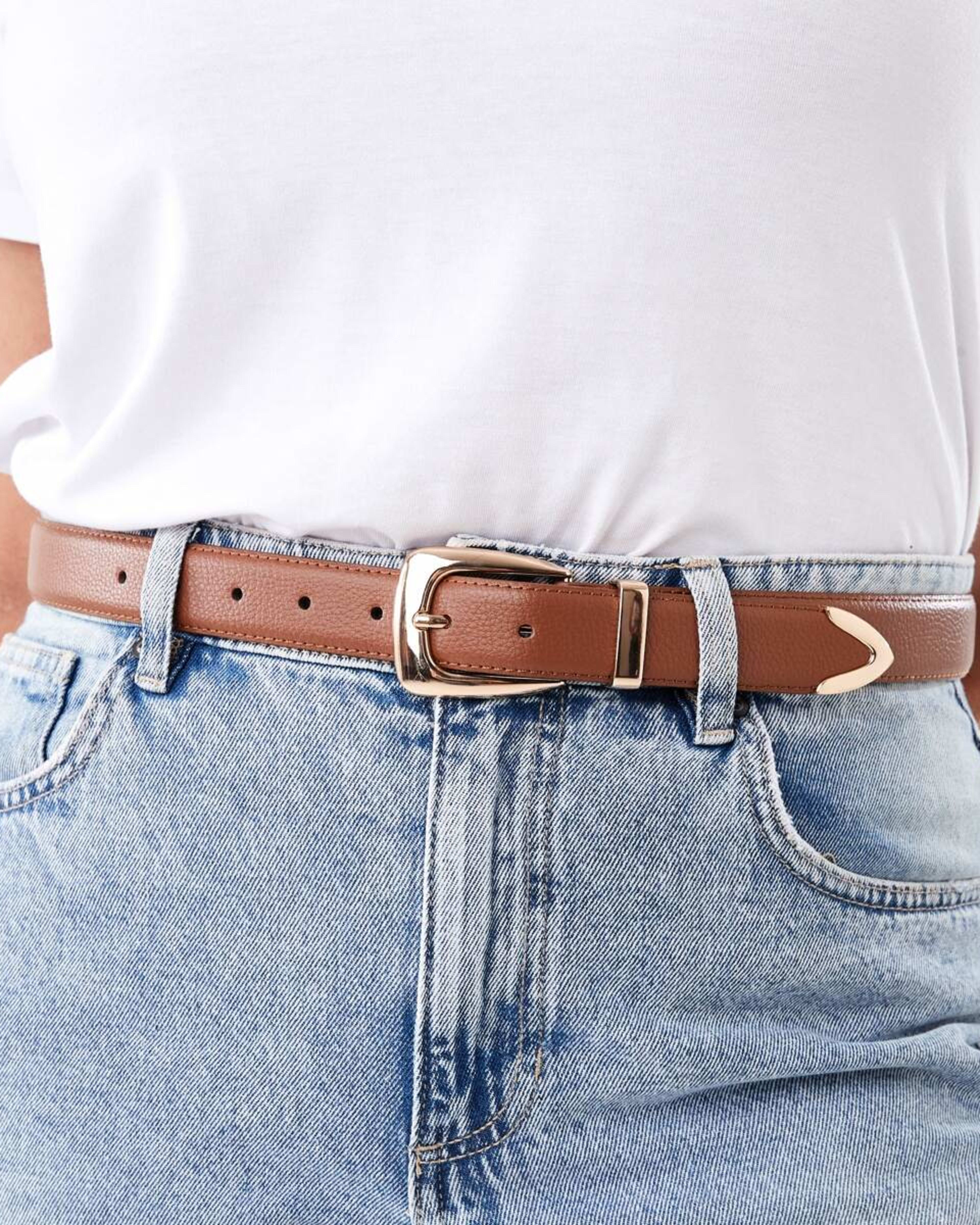 5 Statement Buckle Belt RICH TAN, 5 of 6