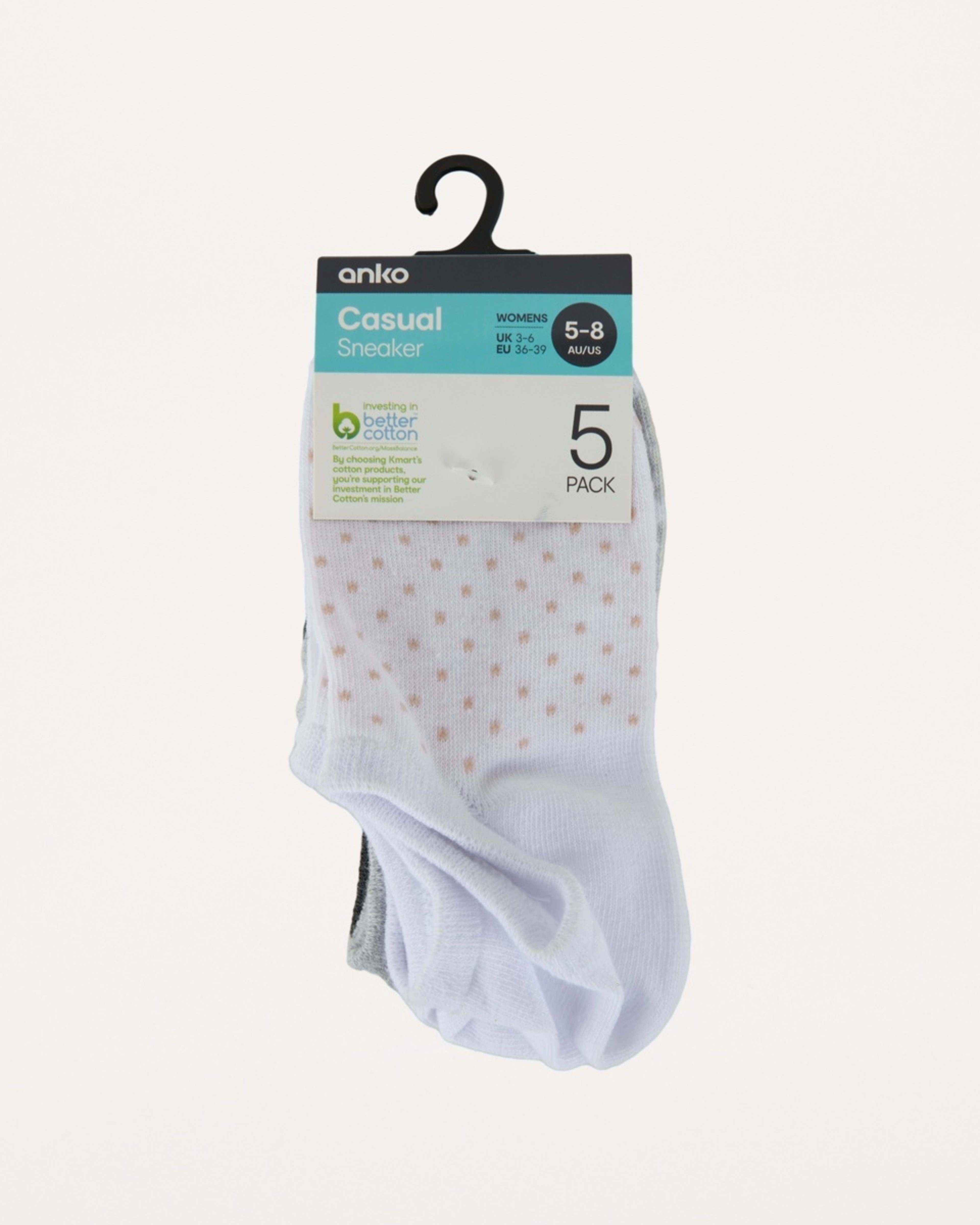3 5 Pack Jacquard Sneaker Socks HEART SPOT MULTI PACK ROSE SMOKE, 3 of 3