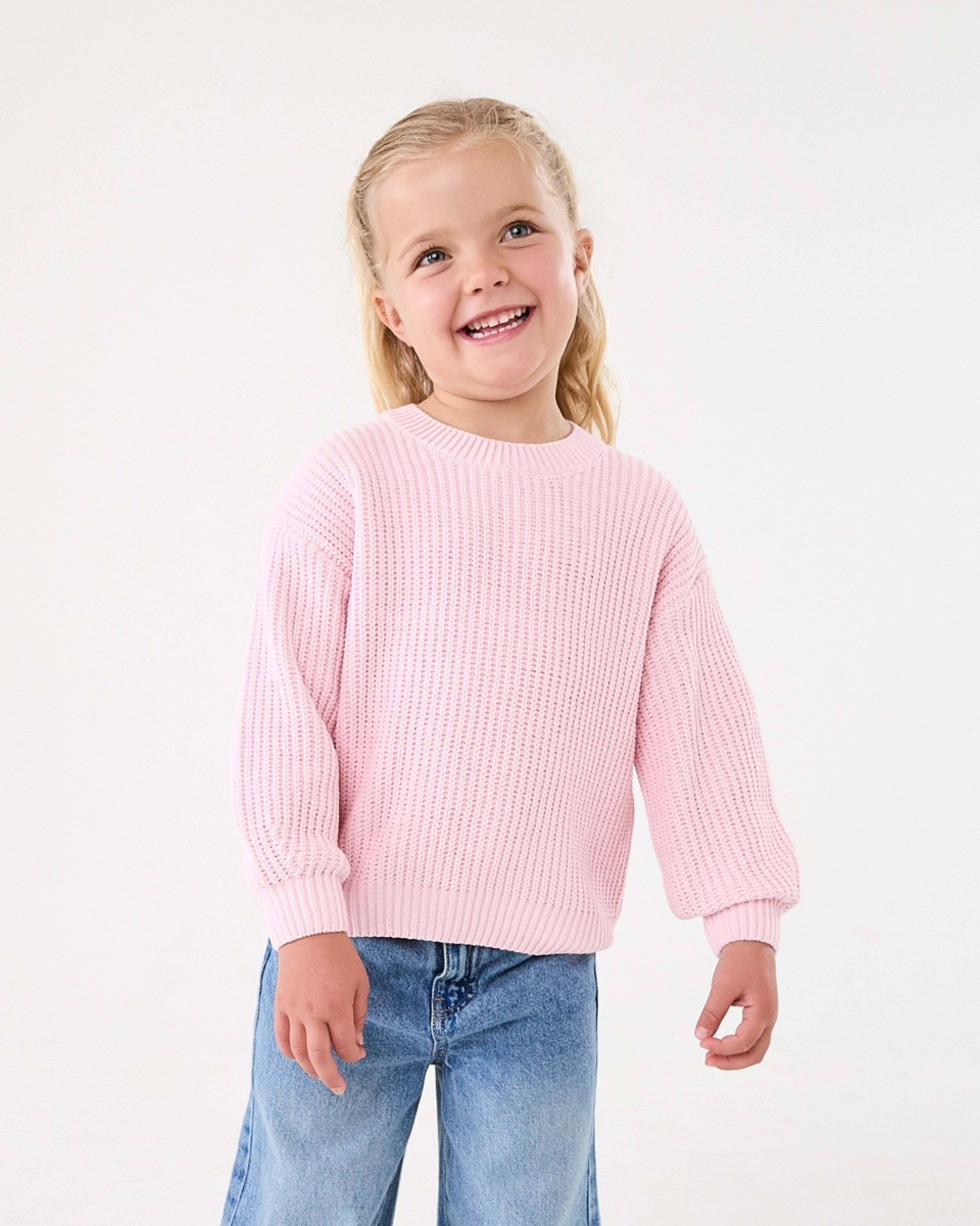 1 Chenille Knit Sweater Pearl Pink