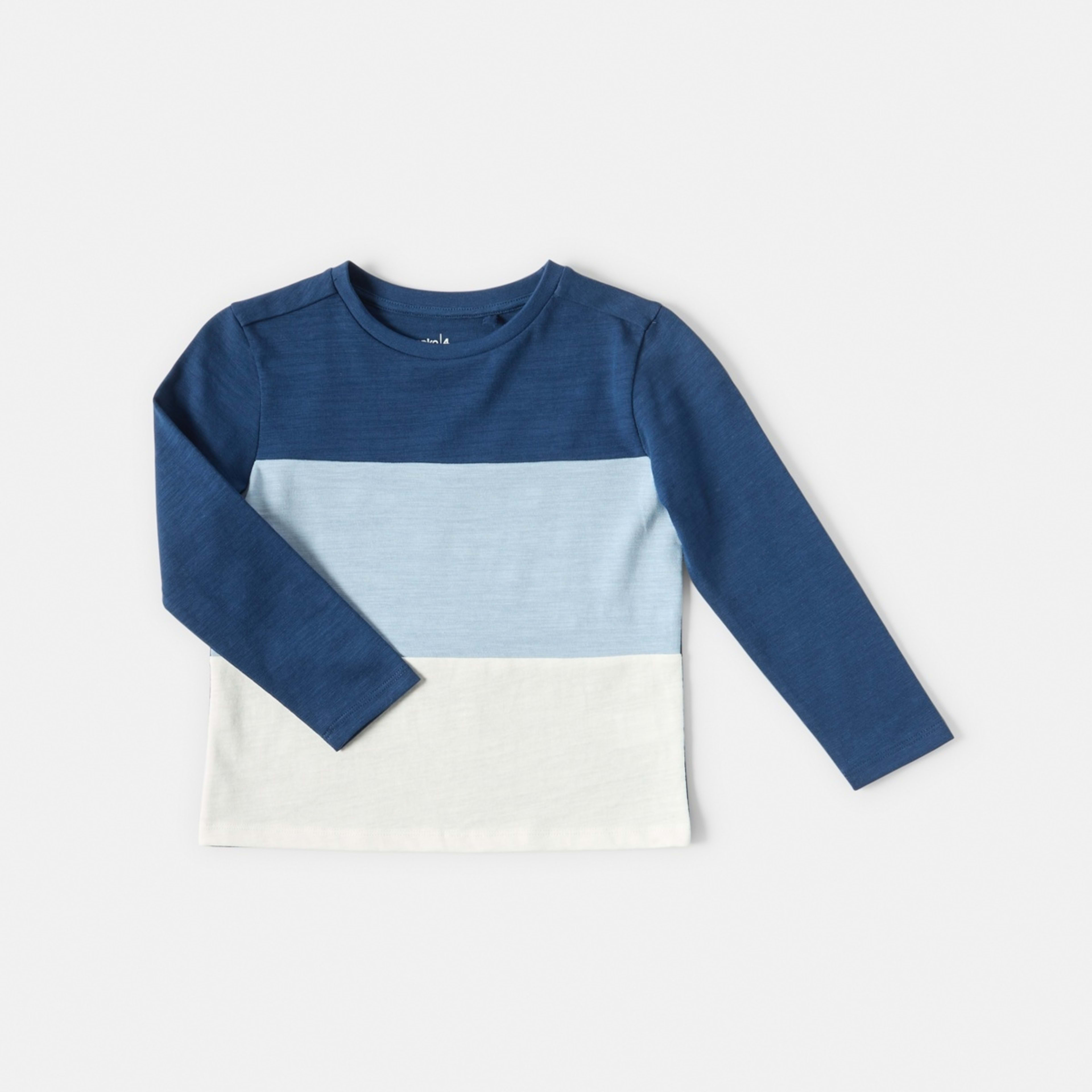 7 Long Sleeve Panel T-shirt Estate Blue, 7 of 8