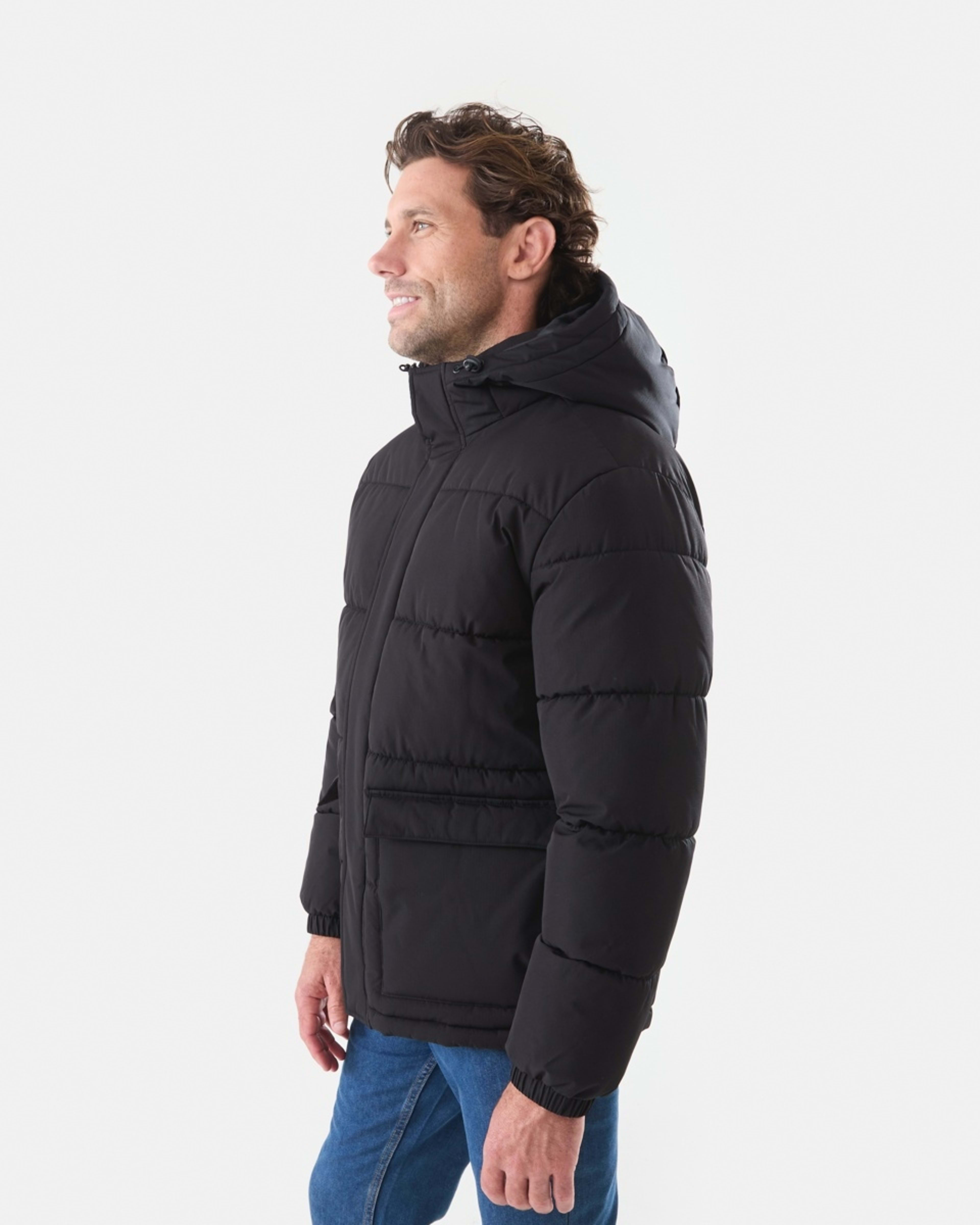 3 Hooded Puffer Jacket Black, 3 of 6