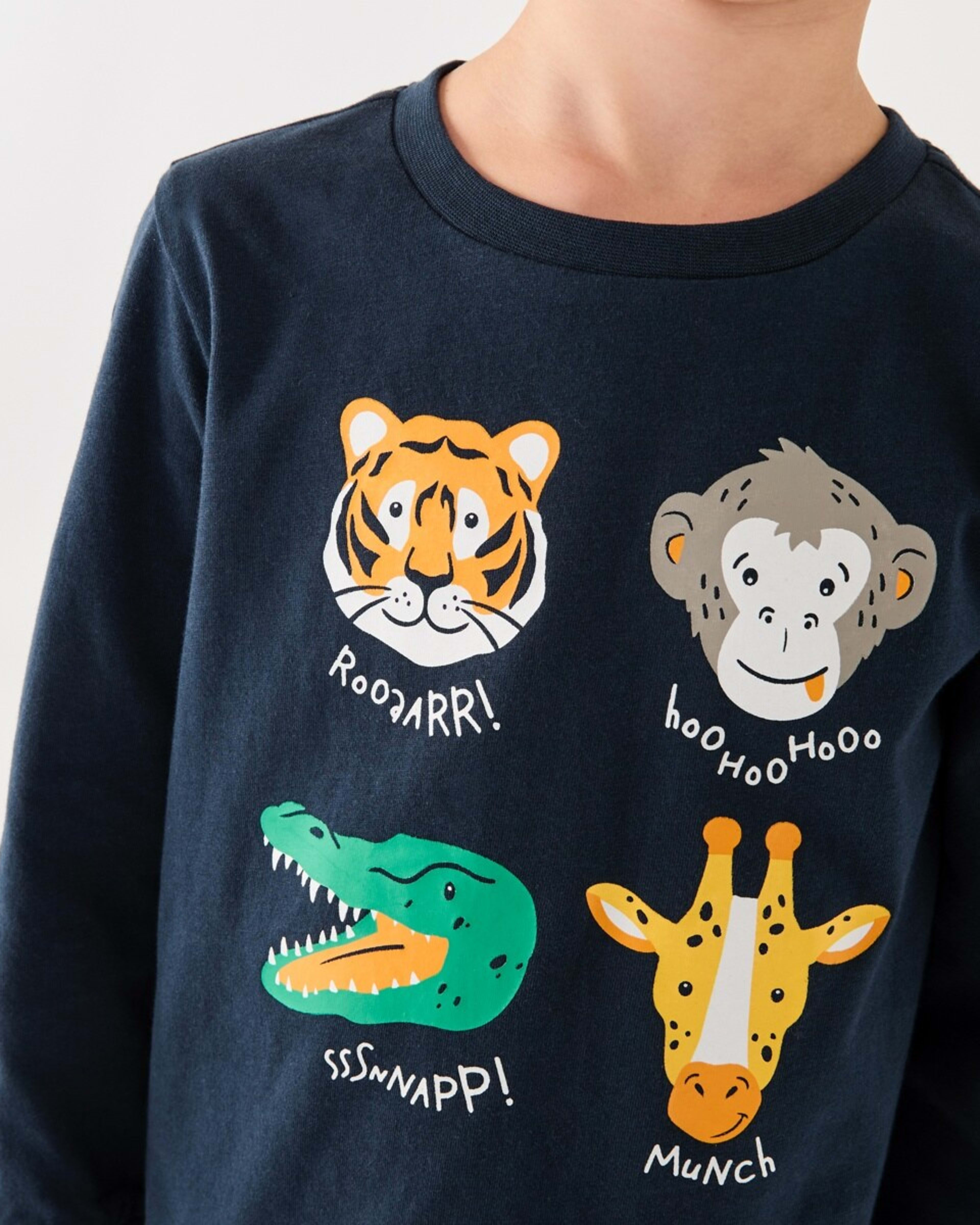 5 Jersey Pyjama Set Nvy Animal, 5 of 10