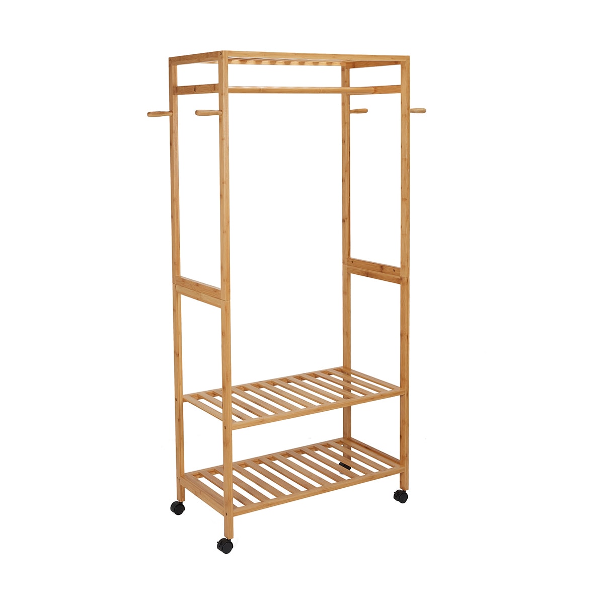 Bamboo Garment Rack With Wheels Kmart