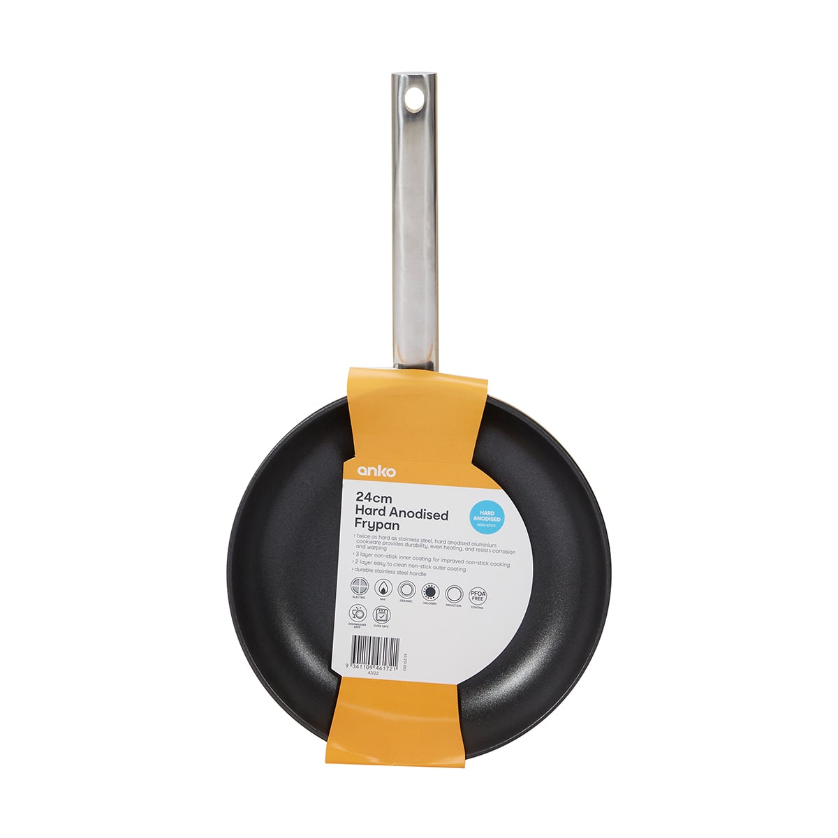 24cm Hard Anodised NonStick Frypan Kmart