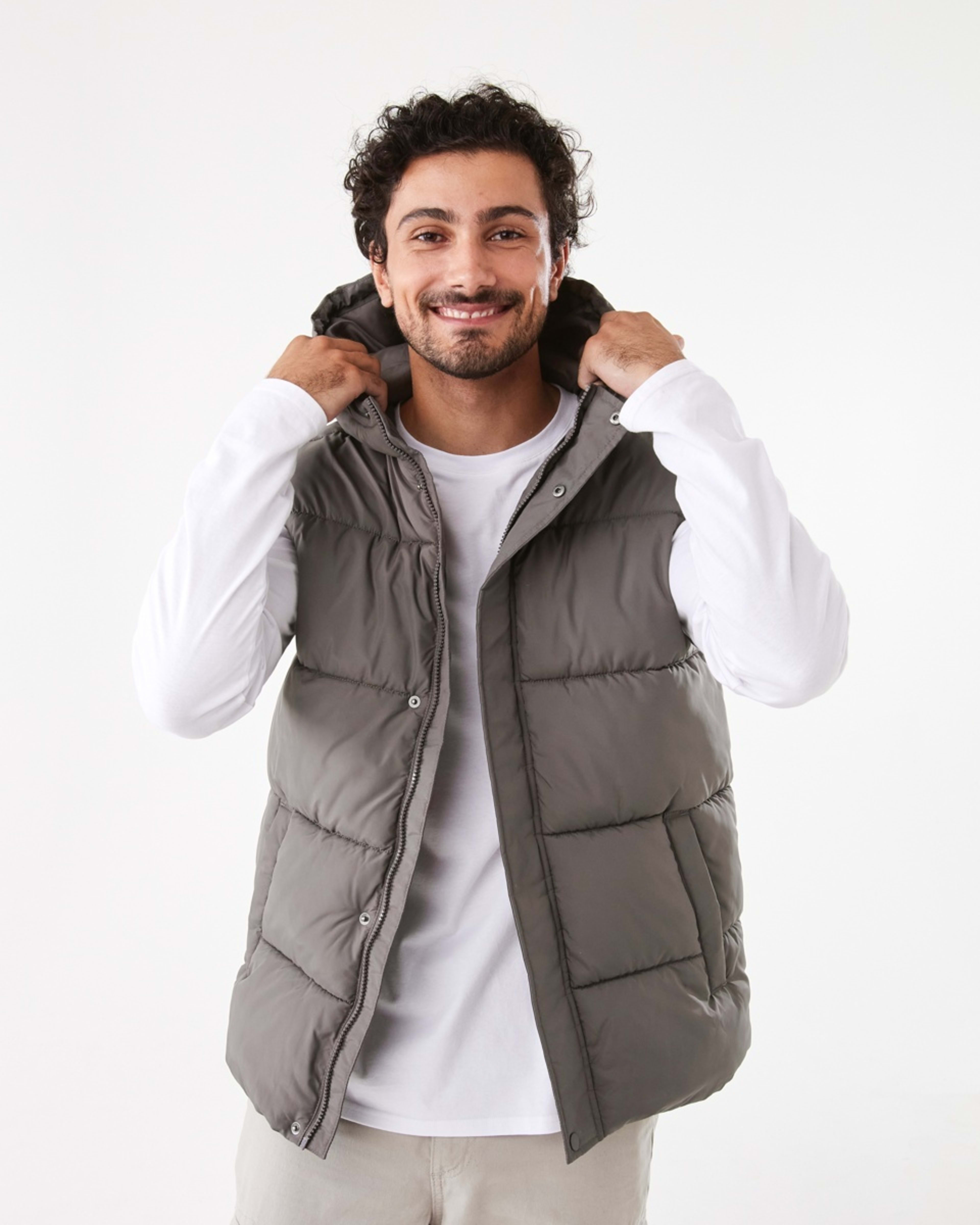 1 Hooded Puffer Vest Brn Eagle, 1 of 9