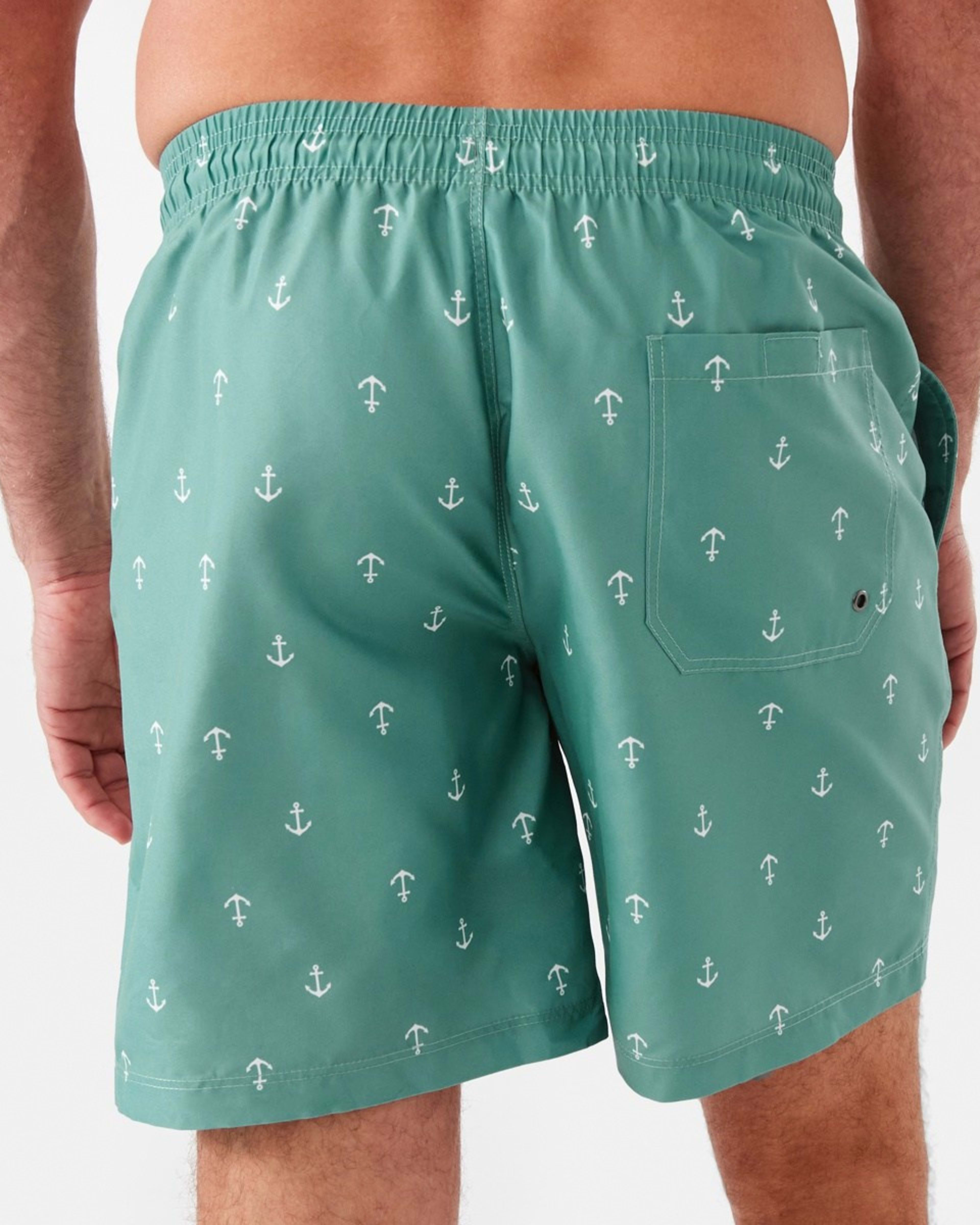 3 Mid Length Boardshorts Grn Anchor, 3 of 6
