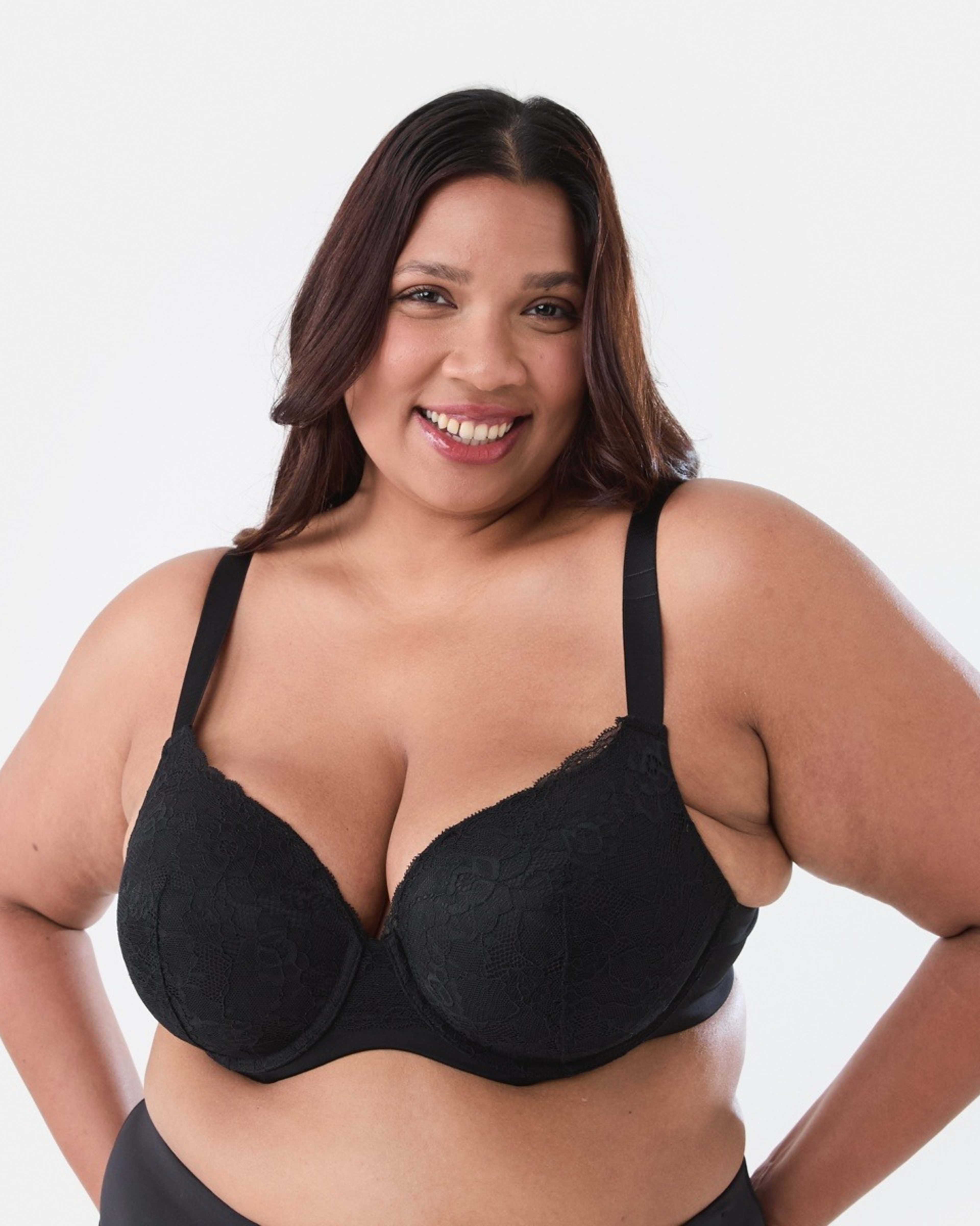 1 Full Figure Lace T-Shirt Bra BLACK, 1 of 6