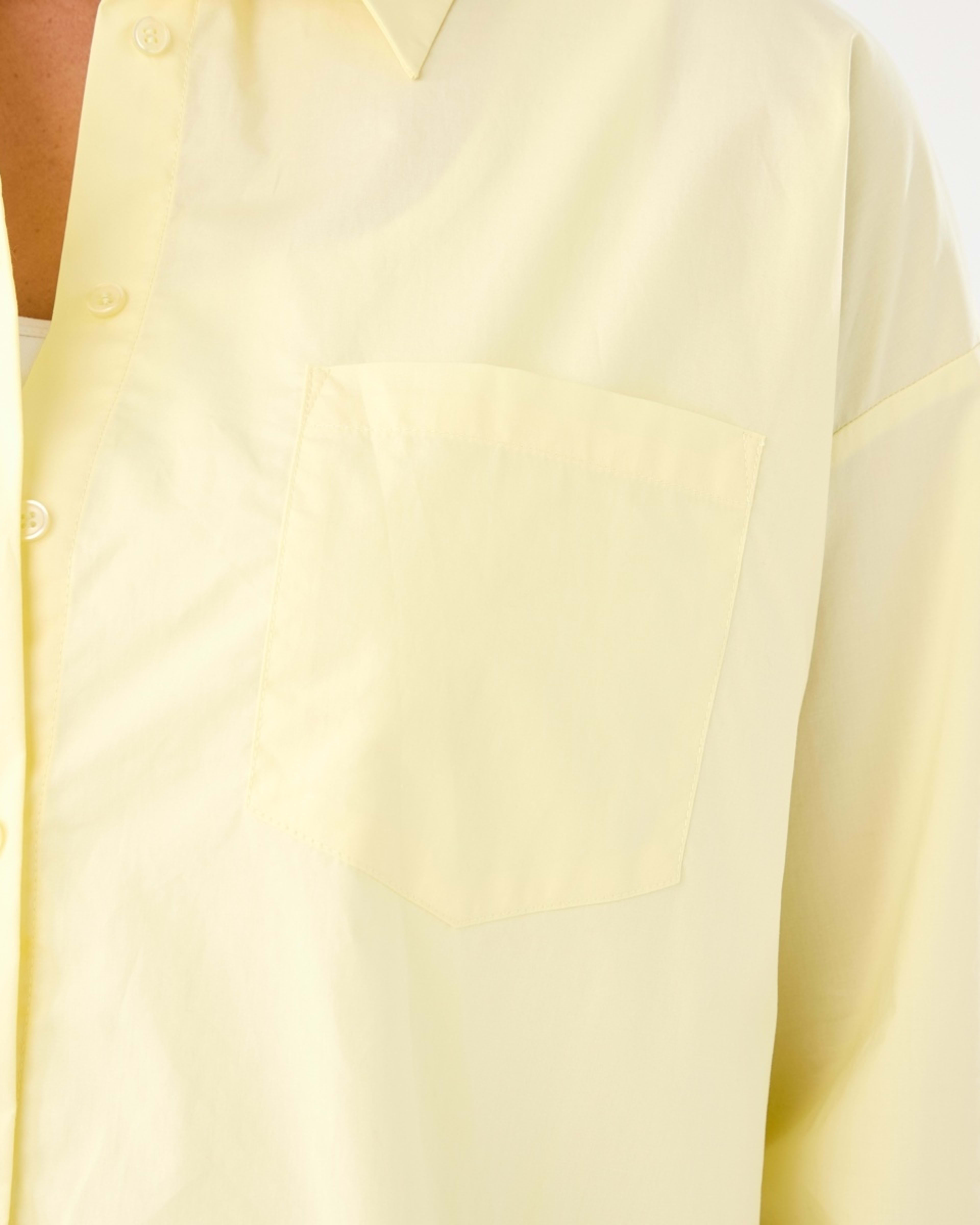 6 Long Sleeve Oversized Cotton Shirt Fln Yellow, 6 of 7