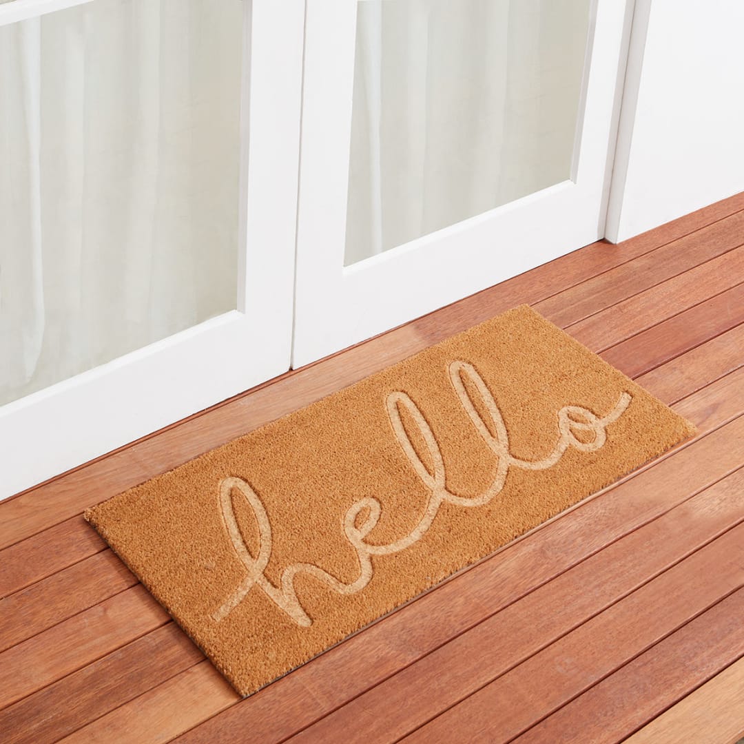 Hello Debossed Doormat Kmart