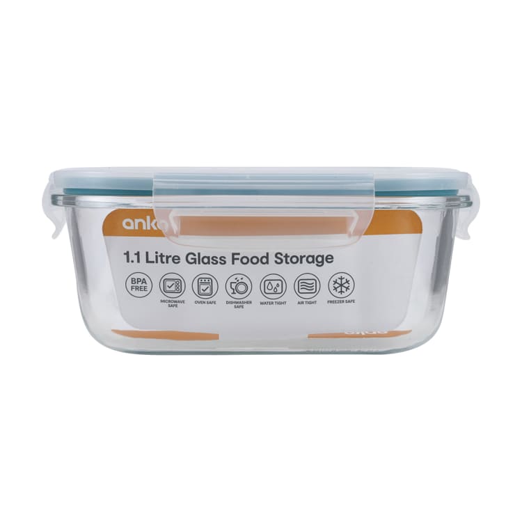 1.1 Litre Glass Food Storage Container Kmart