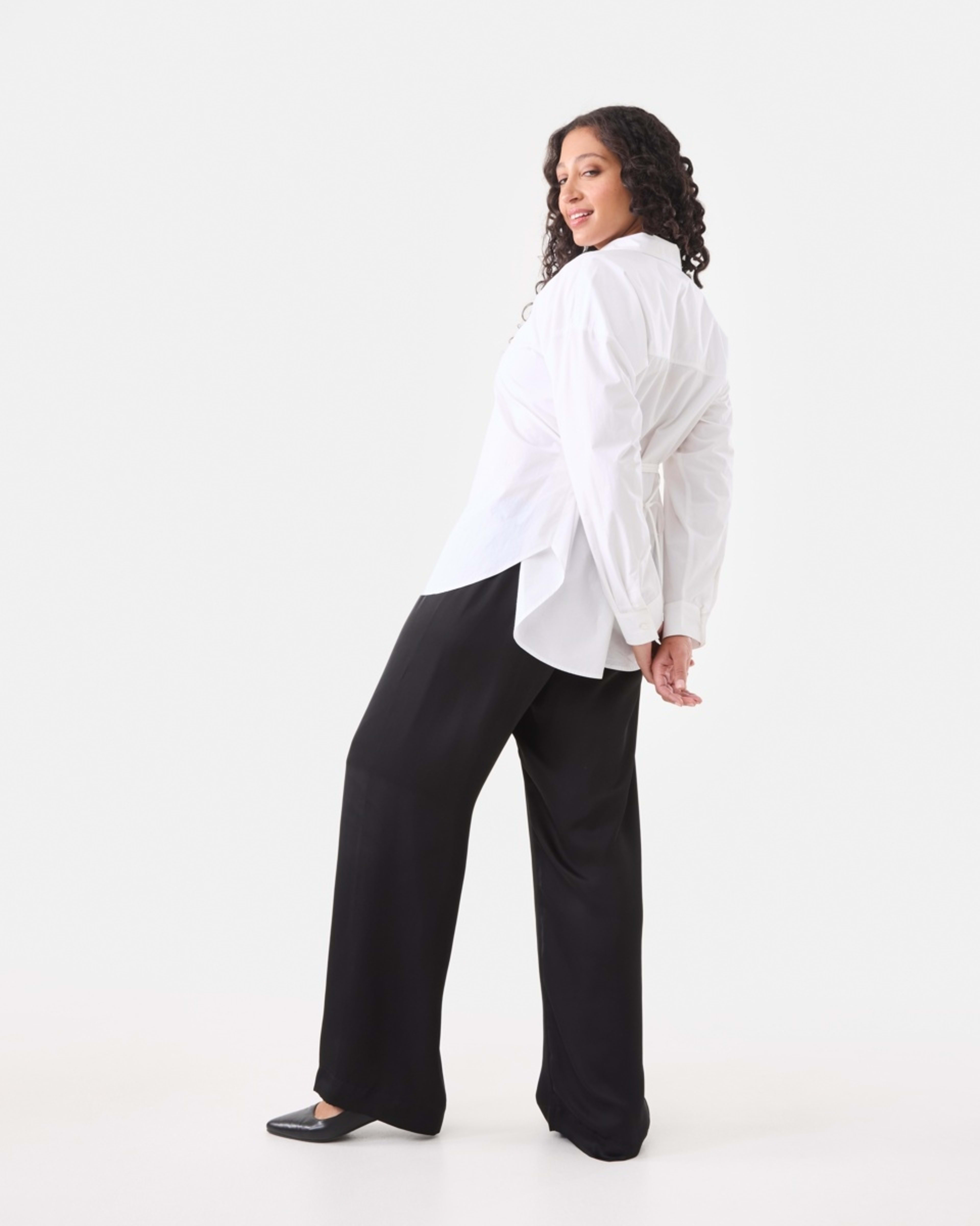 3 Long Sleeve Tie Back Detail Shirt White, 3 of 8