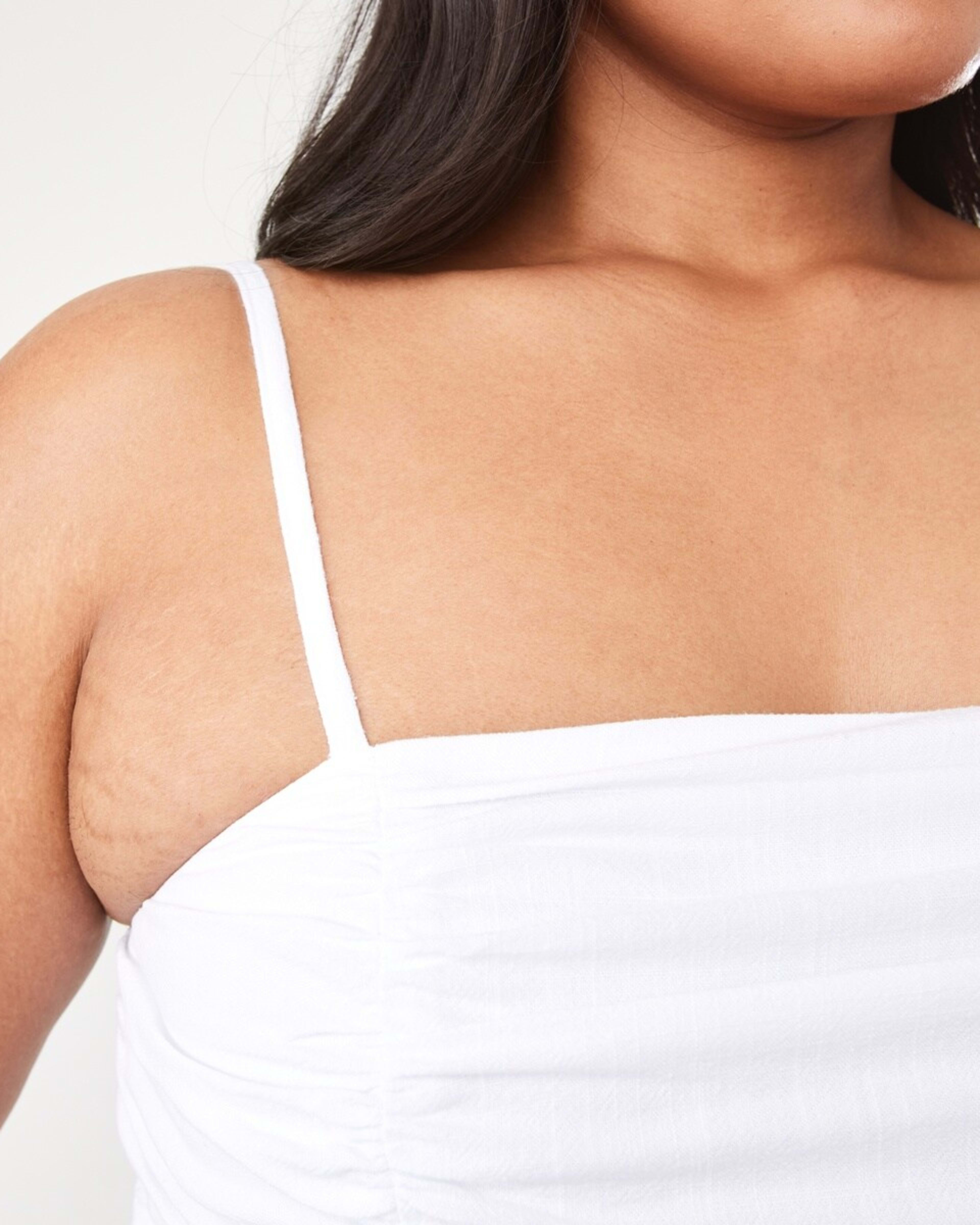 6 Sleeveless Ruched Crop Top White, 6 of 6