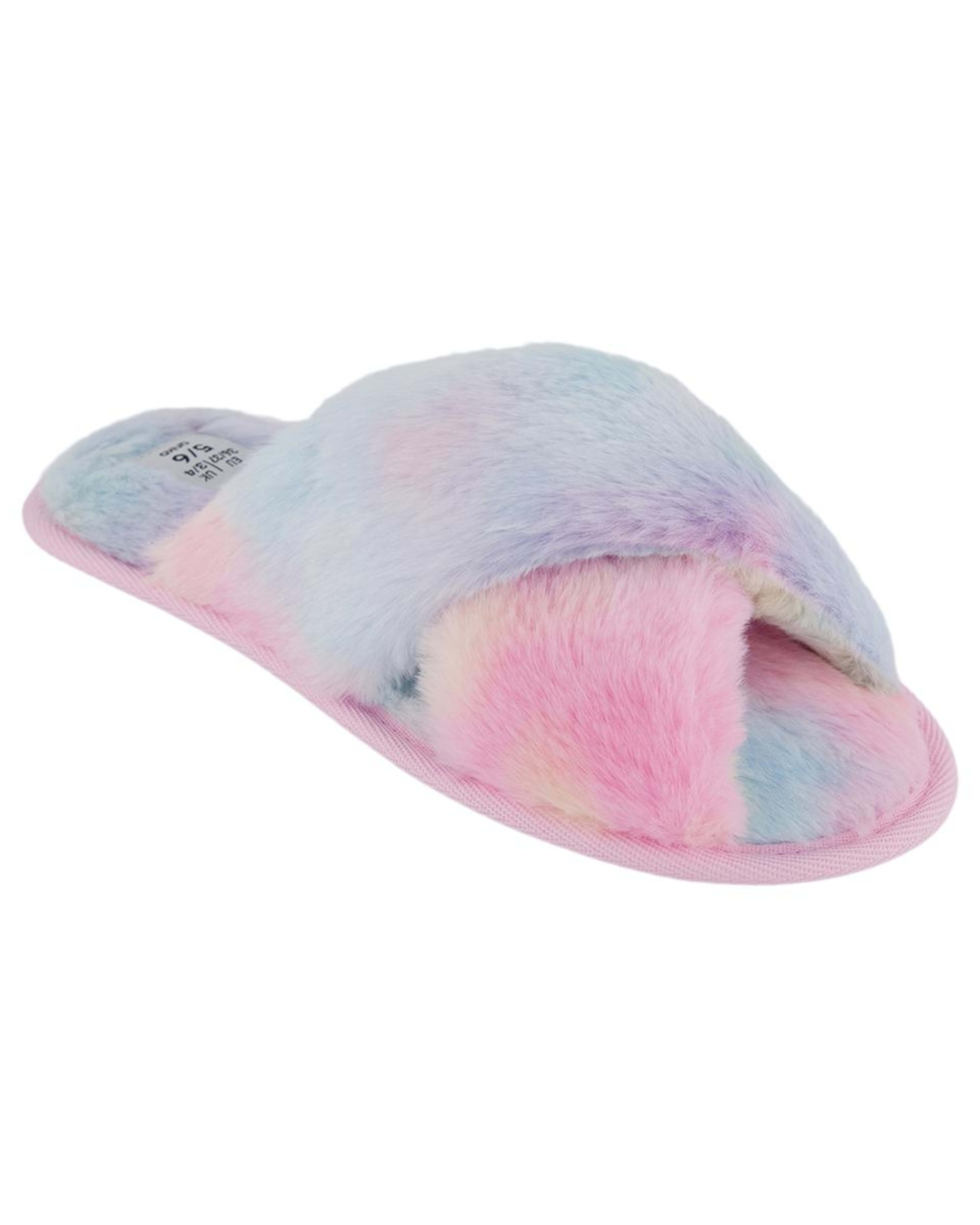 1 Crossover Furry Slippers Tiedye
