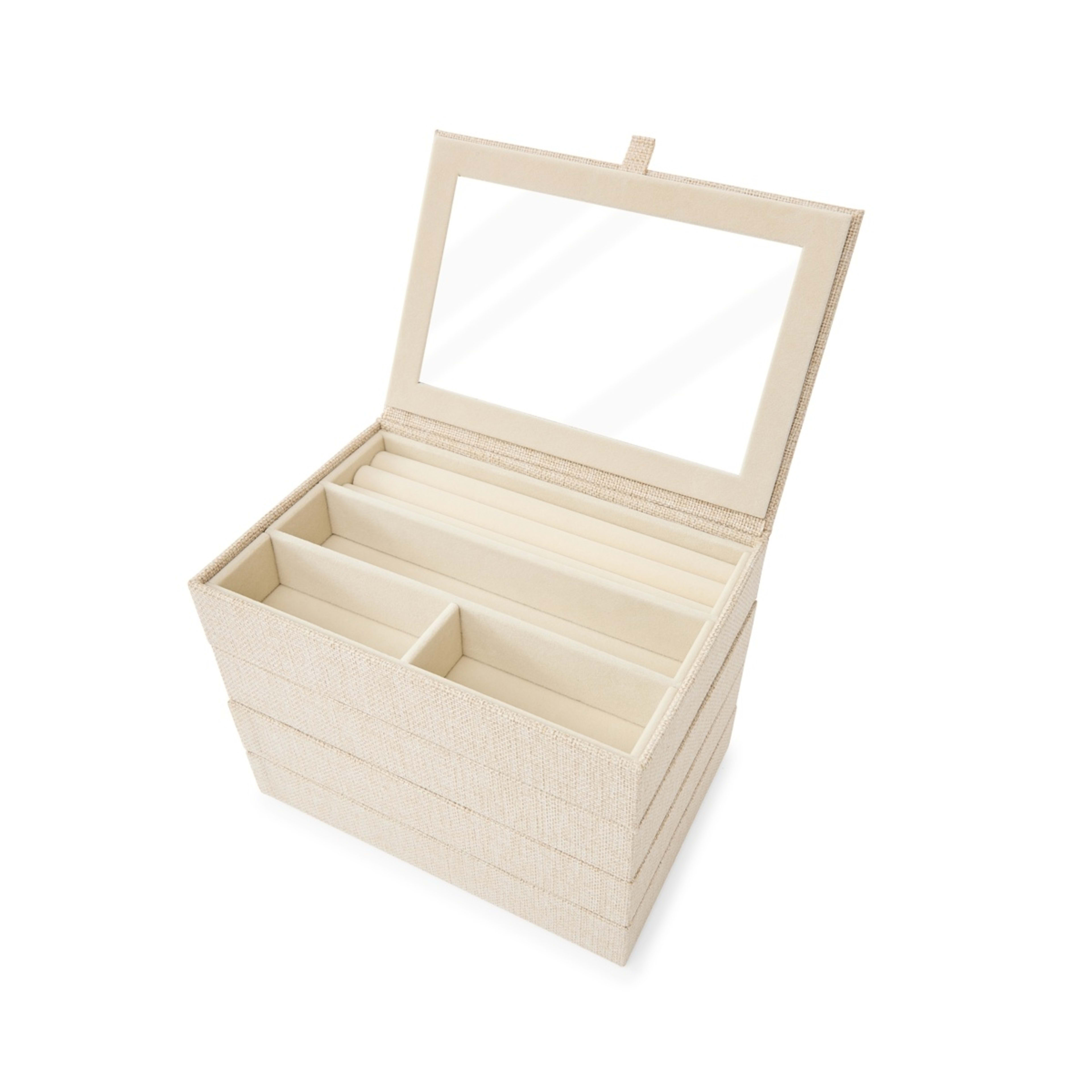 2 4 Pack Modular Linen Look Stacking Tray, 2 of 8