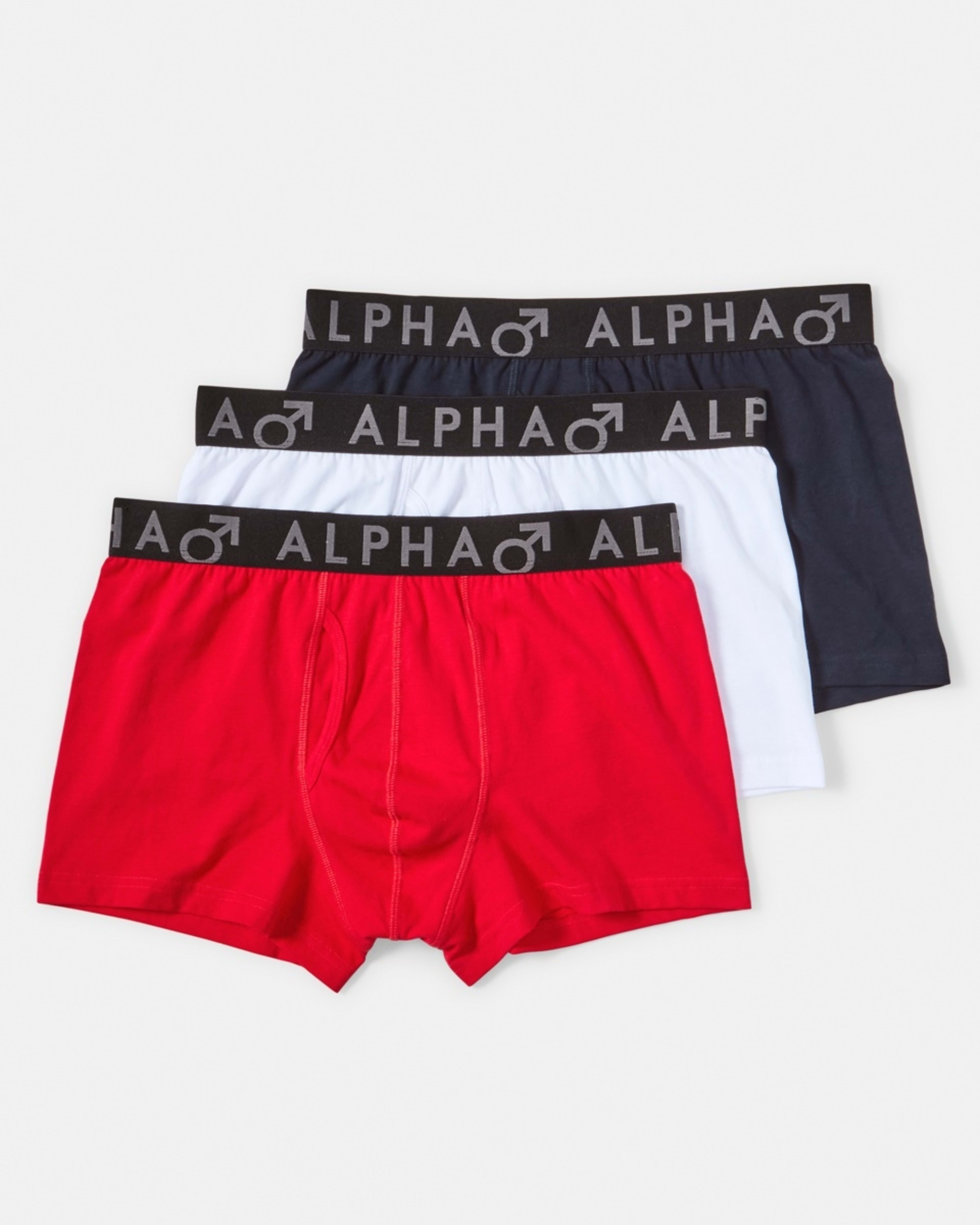 1 3 Pack Fly Front Plain Trunks DARKER BLUE