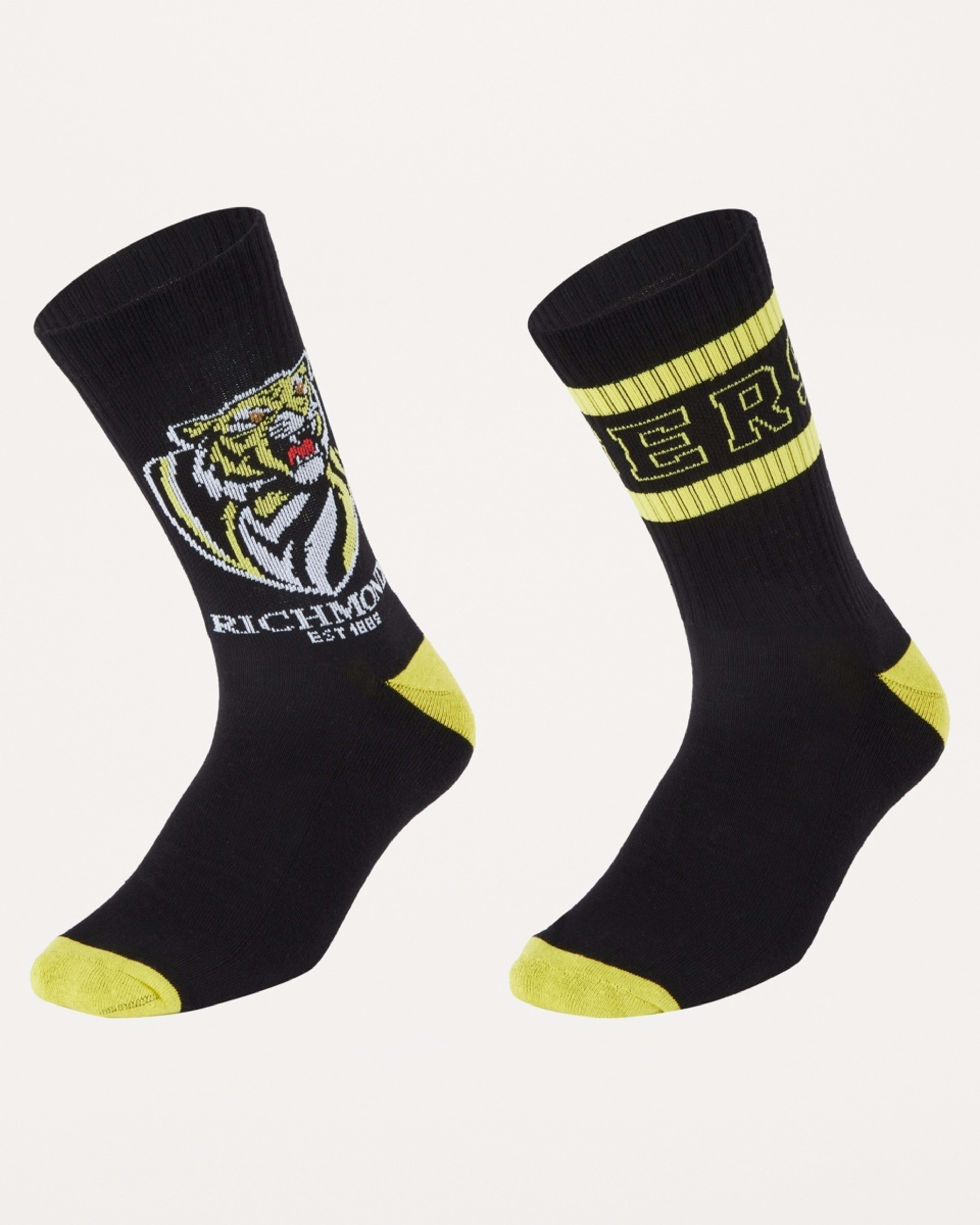 1 2 Pack Official AFL Adult Socks Richmond, 1 of 3