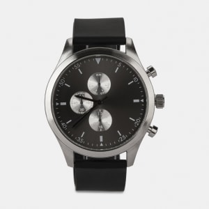 Chronograph Look Silicone Band Analogue Watch