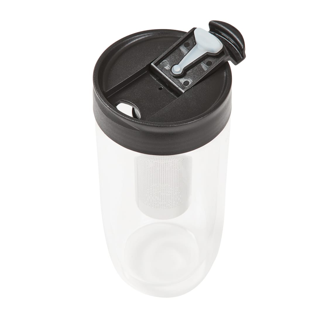 600ml Black Double Wall Reusable Travel Cup with Infuser Kmart
