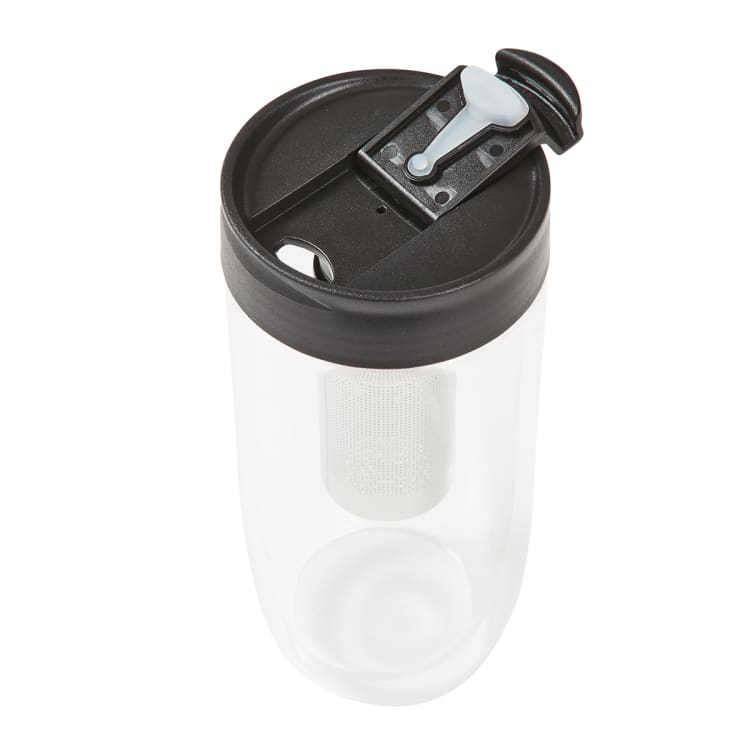 600ml Black Double Wall Reusable Travel Cup with Infuser Kmart