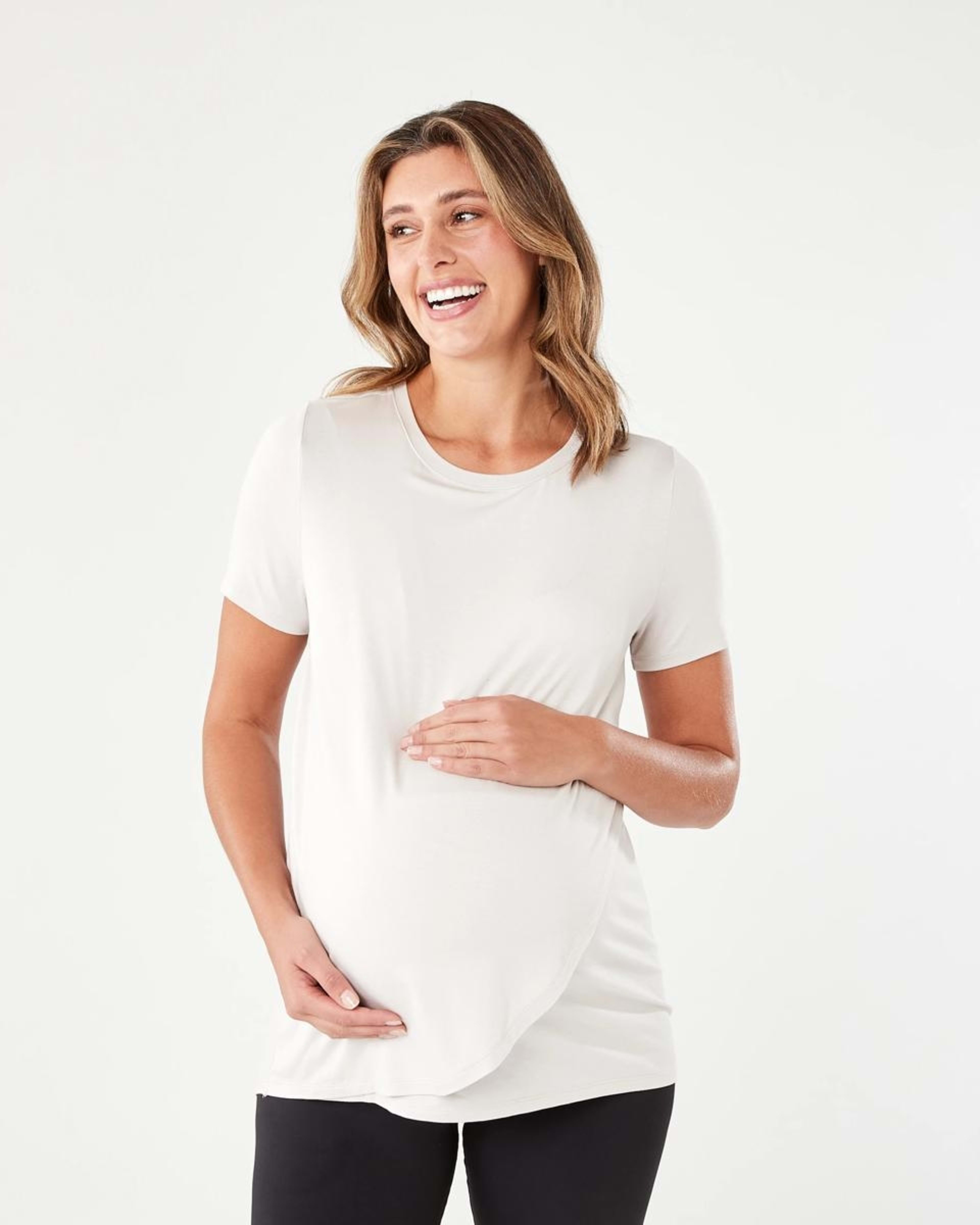 1 Maternity Overlay T-shirt NATURAL BEIGE