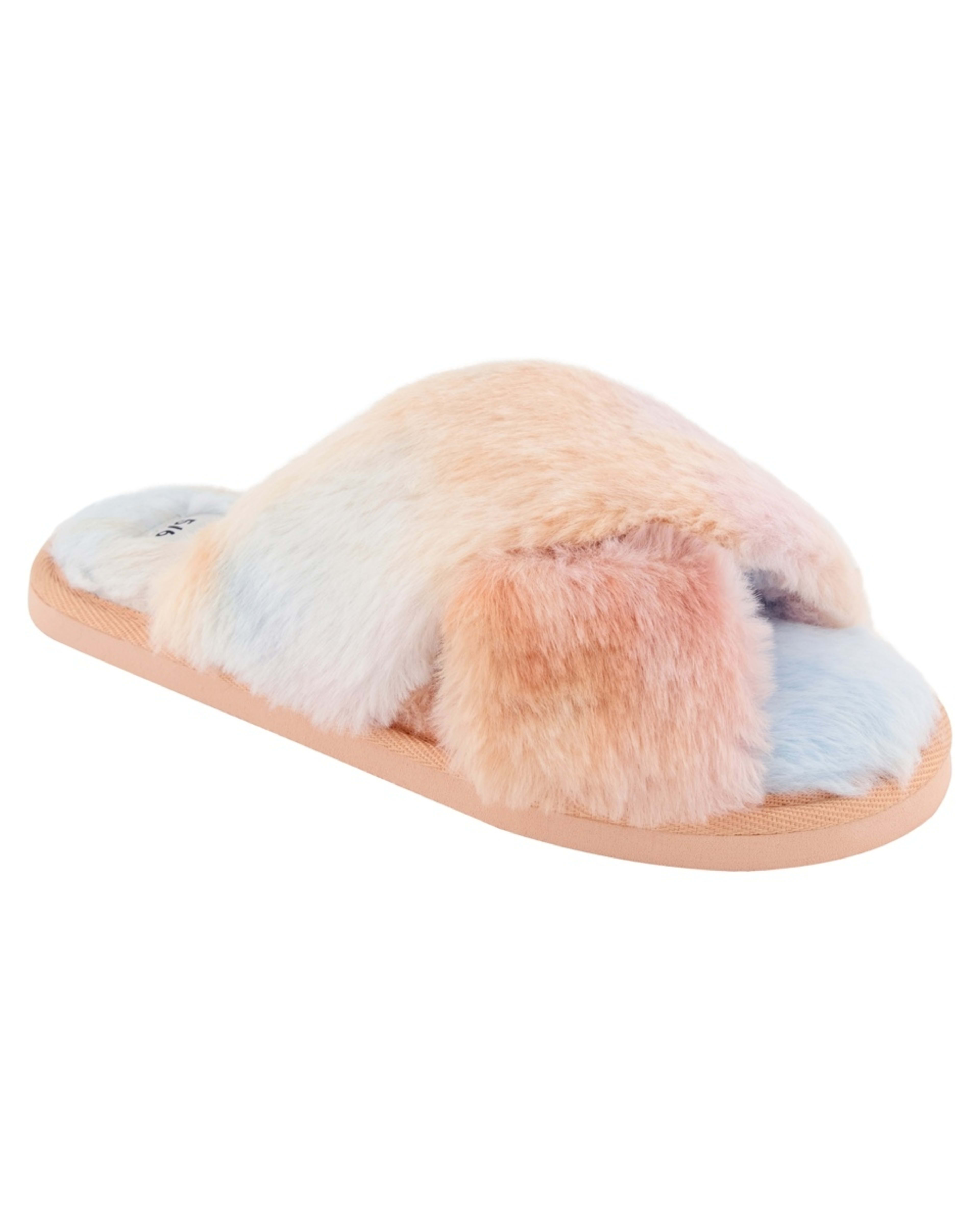 1 Crossover Furry Slippers Tiedye, 1 of 3