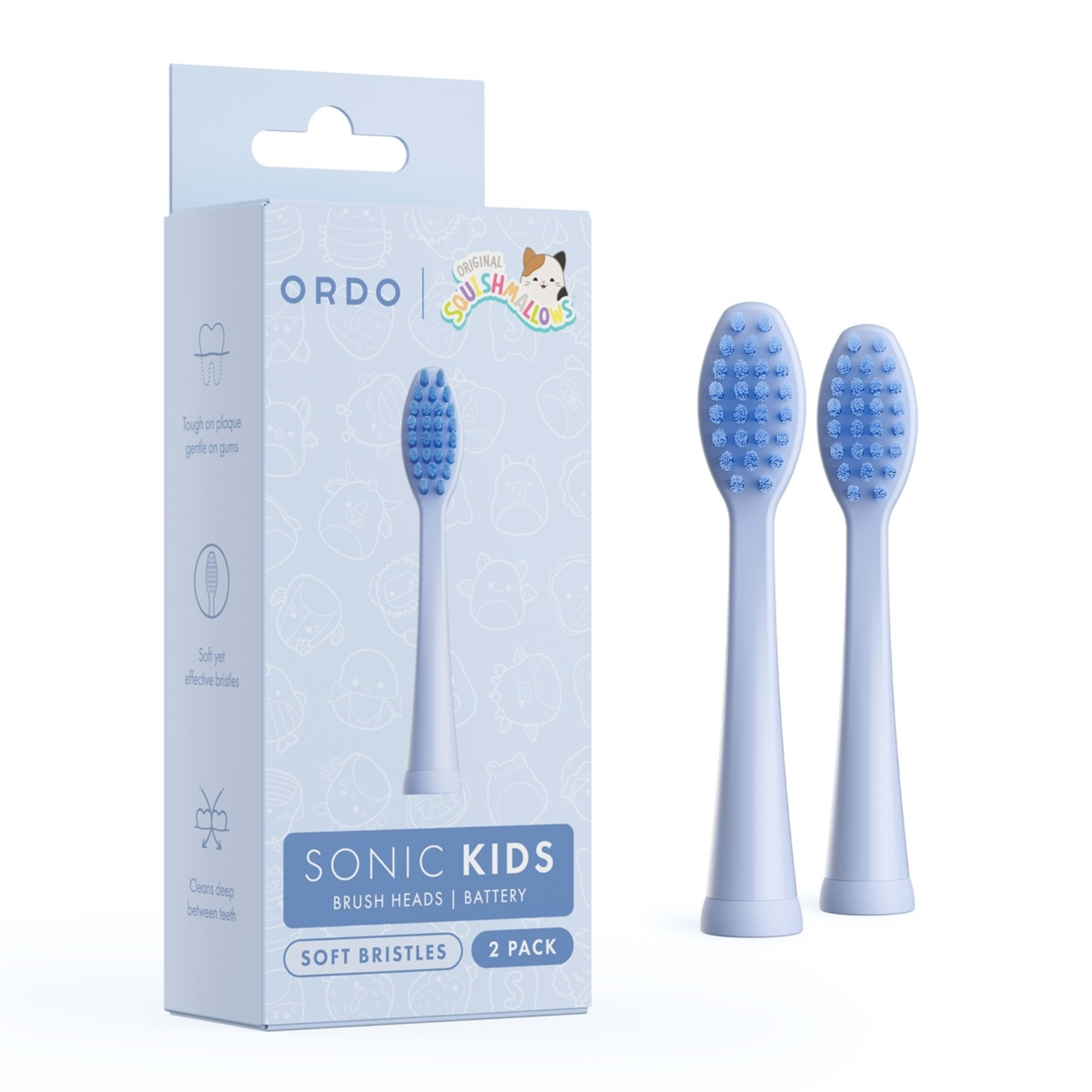 1 Original Squishmallows 2 Pack Ordo Sonic Kids Battery Brush Heads - Samir, 1 of 5