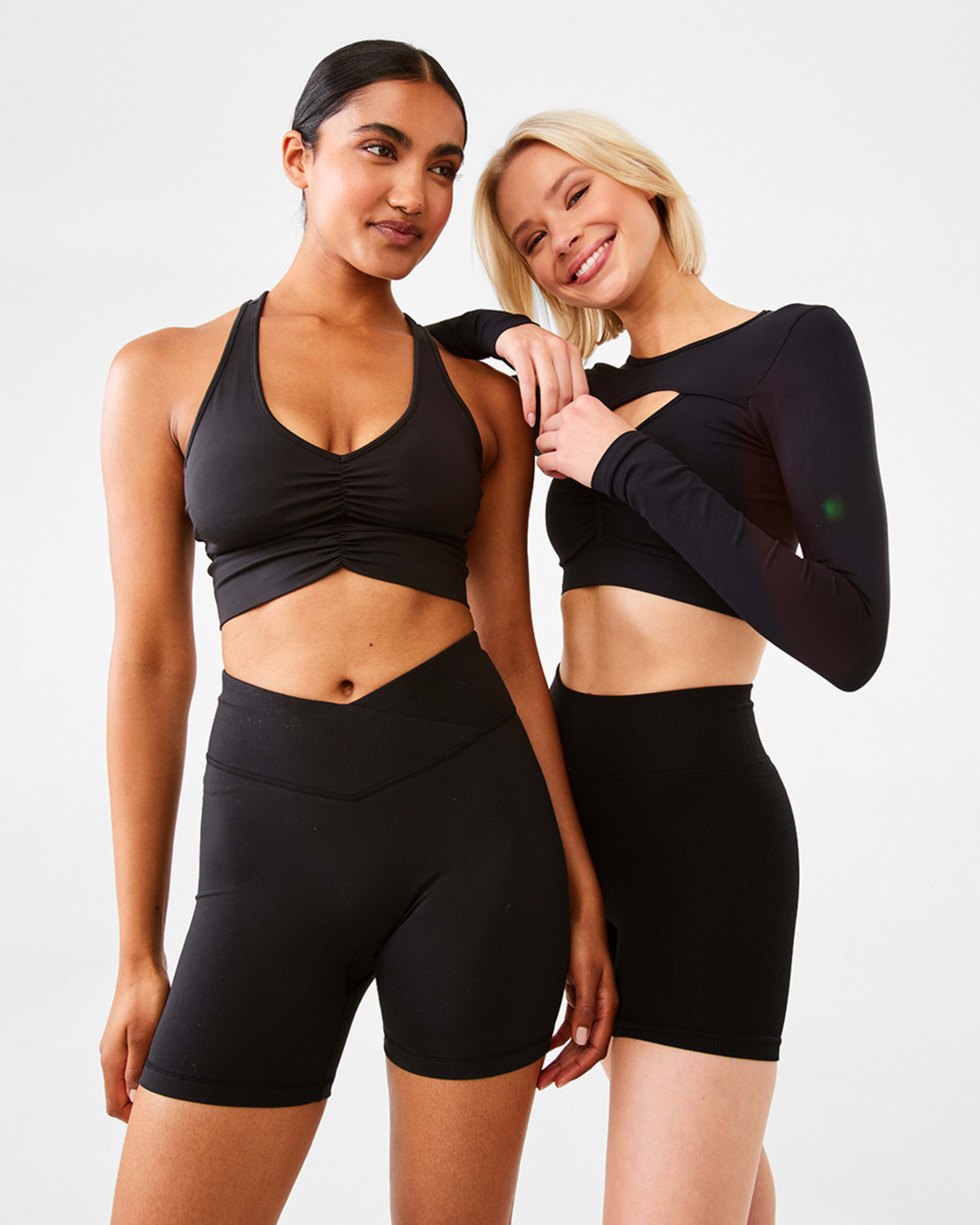 10 Active Womens Seamfree Rib Bike Shorts Black, 10 of 10
