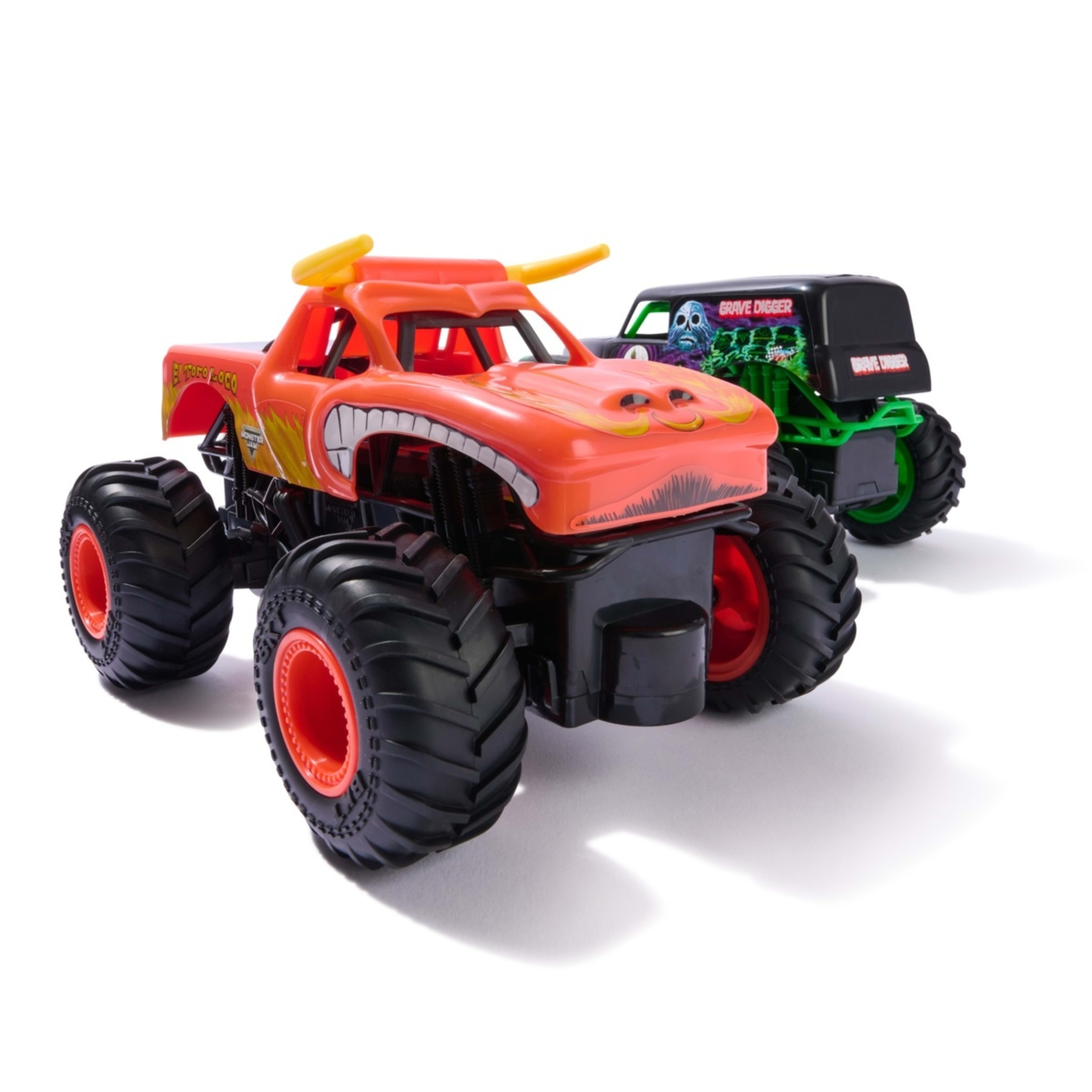 2 Pack Monster Jam RC 1:24 Grave Digger vs El Toro Loco Racing Rivals ...