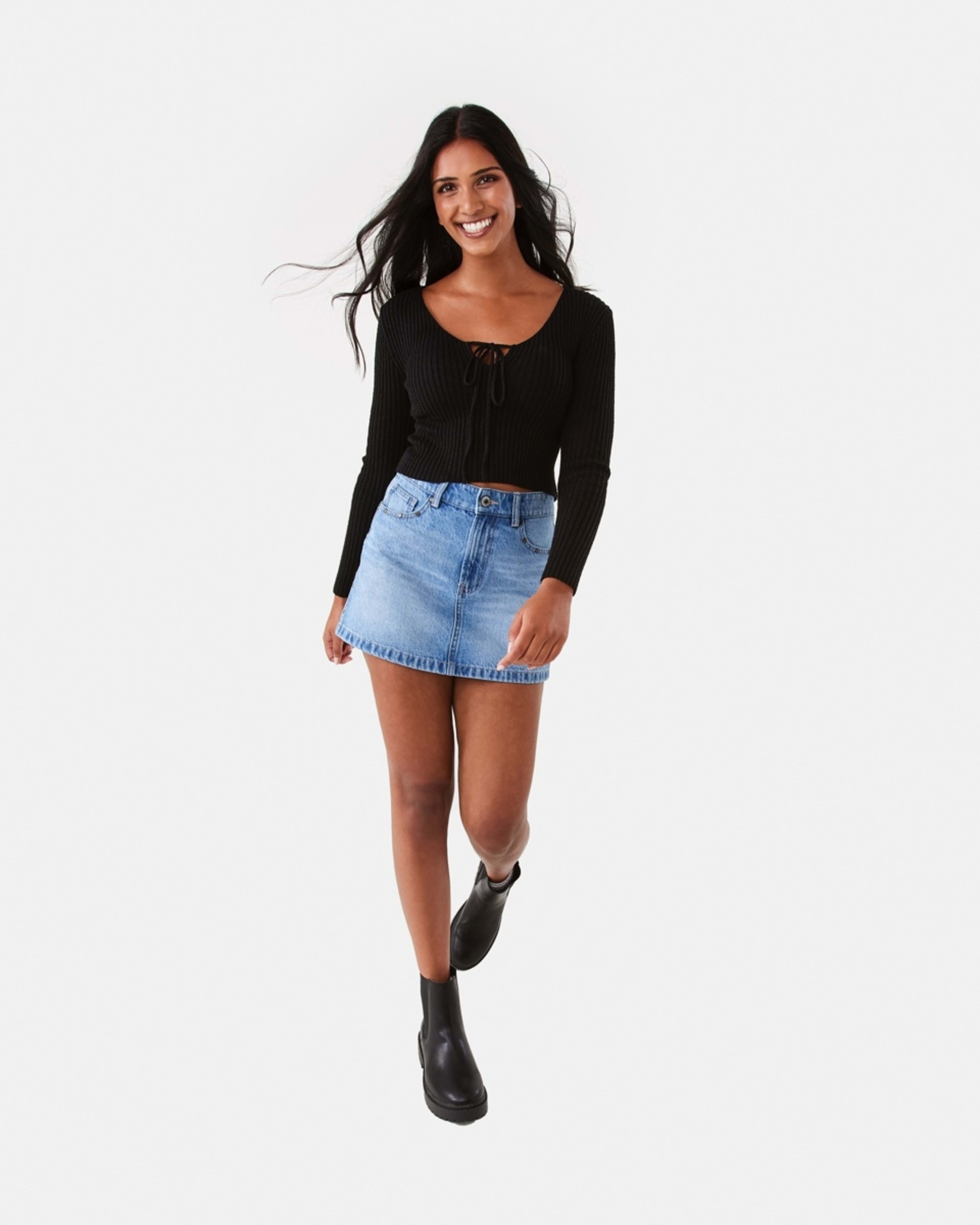 2 Lace Up Crop Jumper Black, 2 of 8
