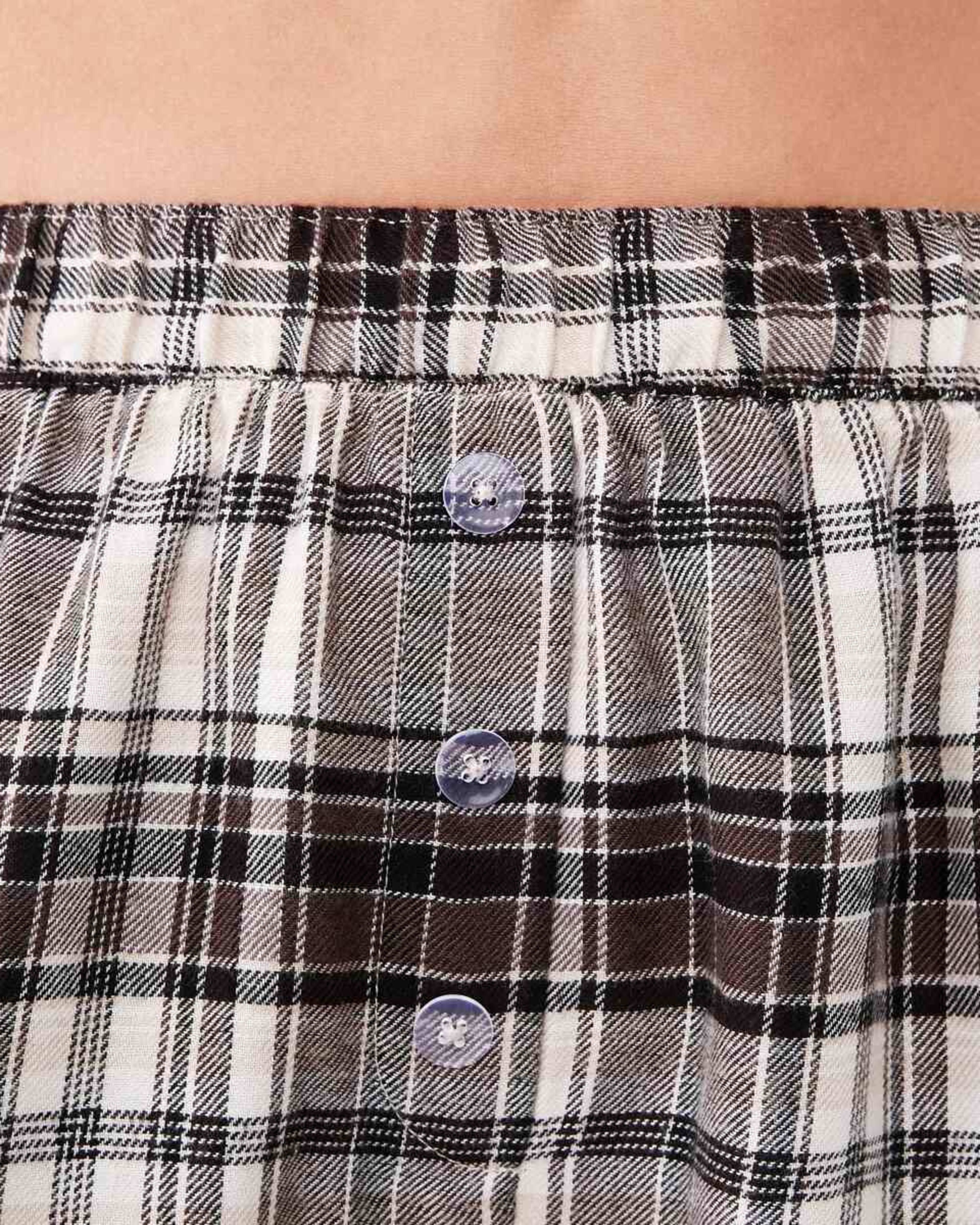 4 Boyfriend Flannel Shorts Brwn Chk, 4 of 6