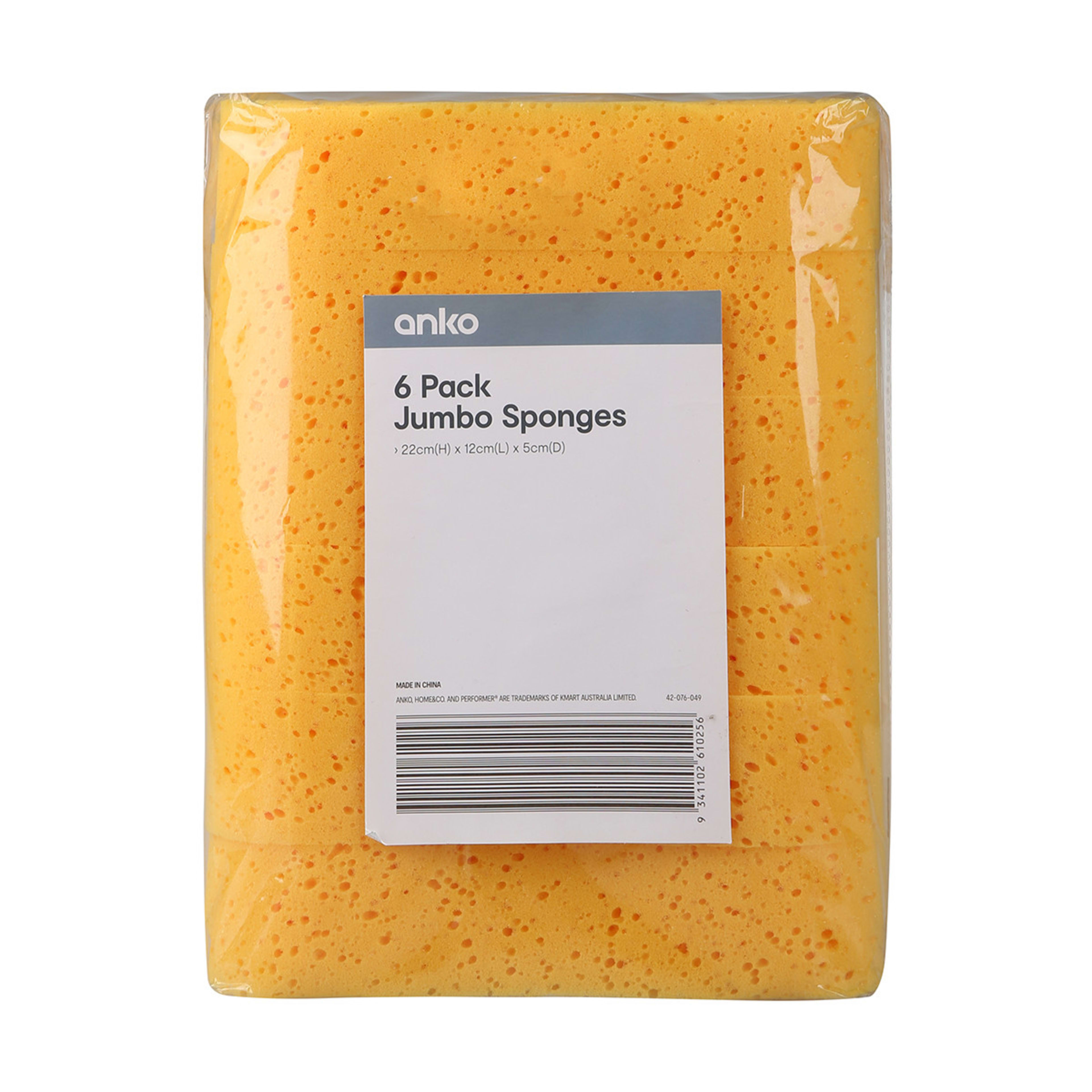 Jumbo Sponges - Pack of 6 - Kmart