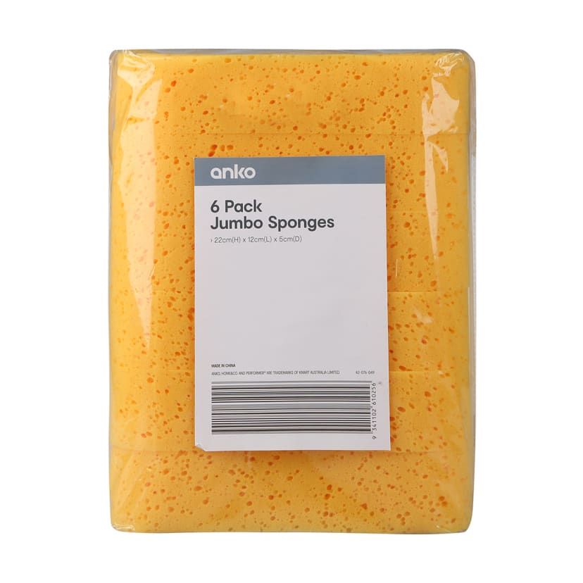 Jumbo Sponges Pack of 6 Kmart NZ