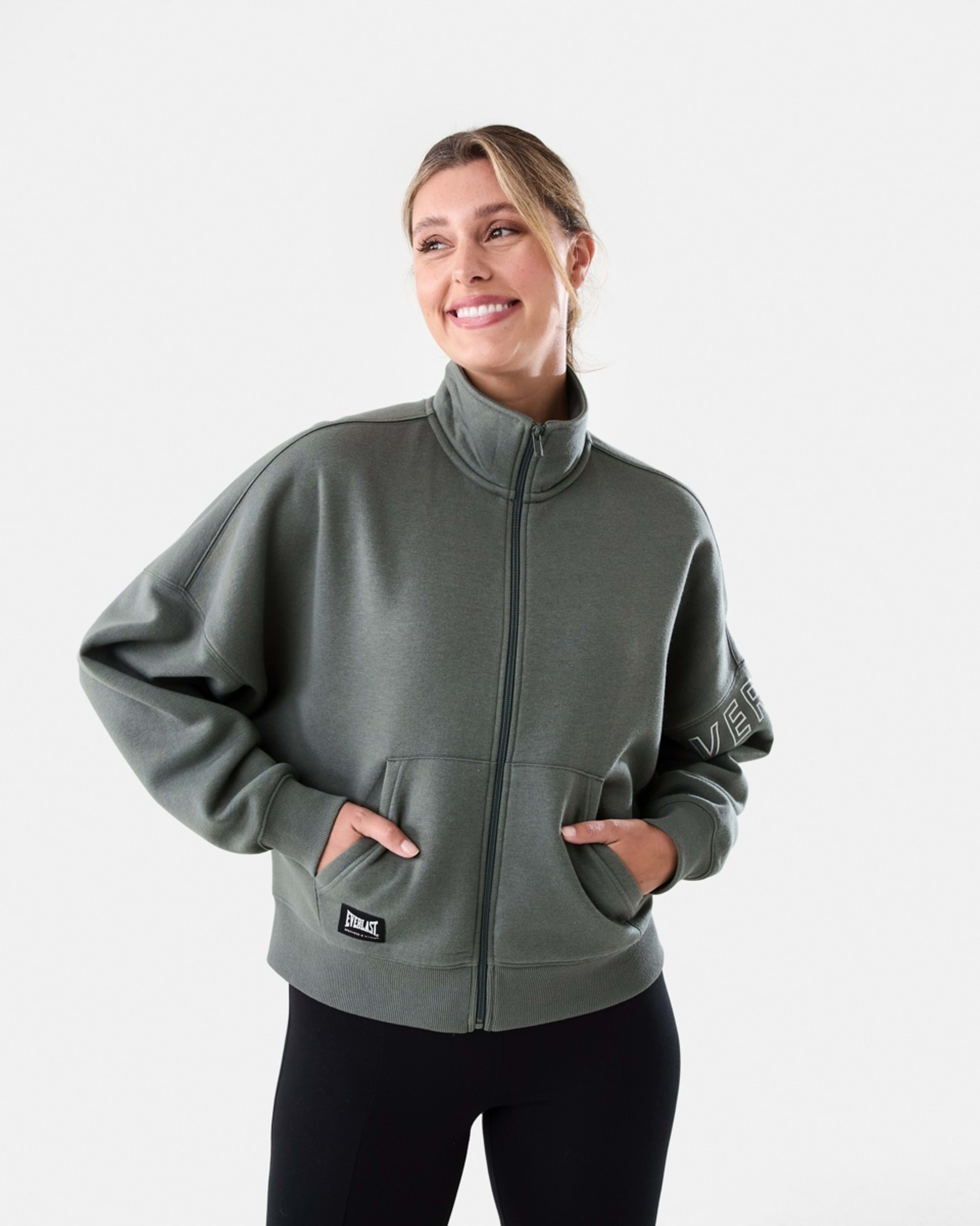2 Everlast Womens Zip Through Sweatshirt Olive, 2 of 10