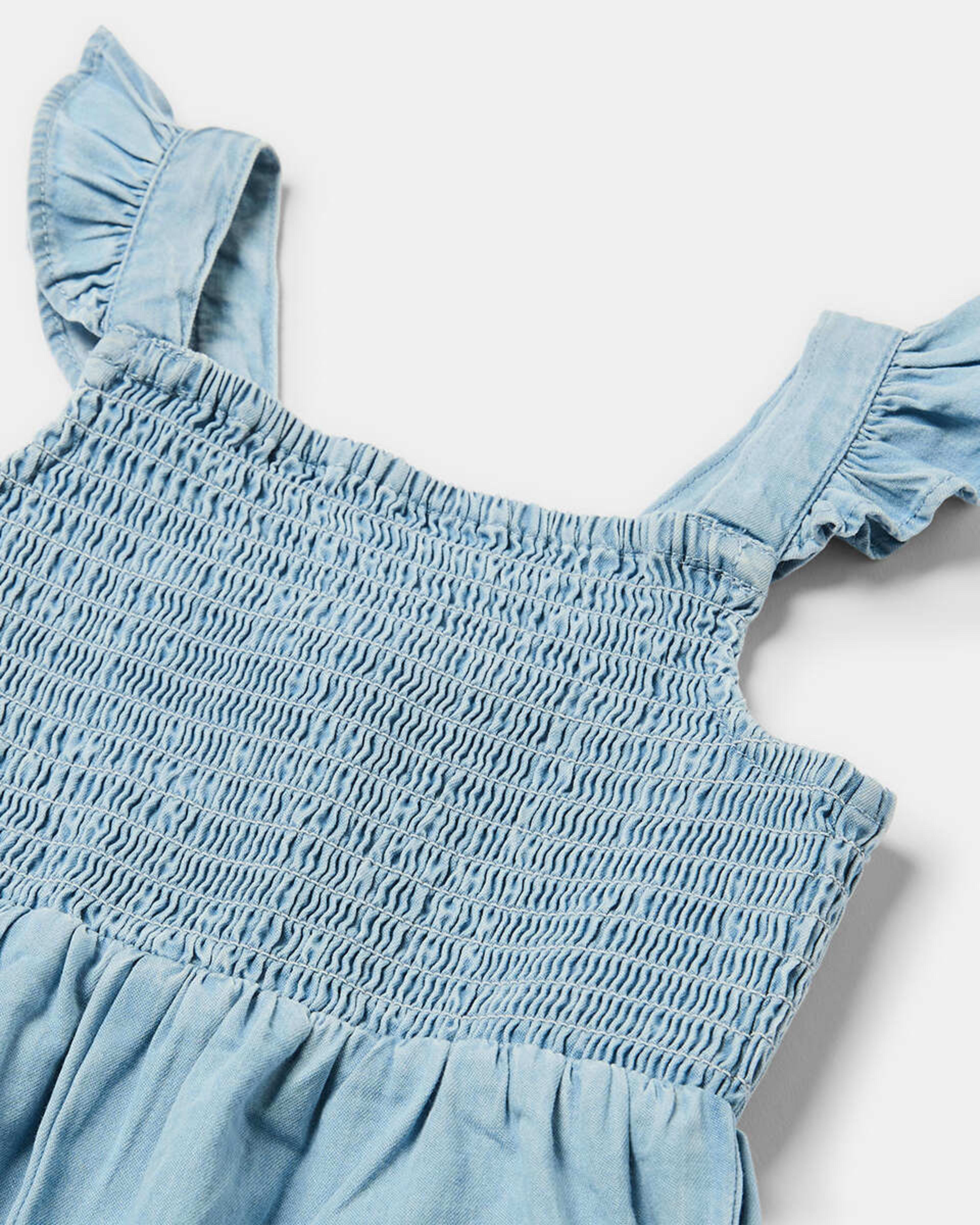 3 Shirred Romper Chambray, 3 of 3