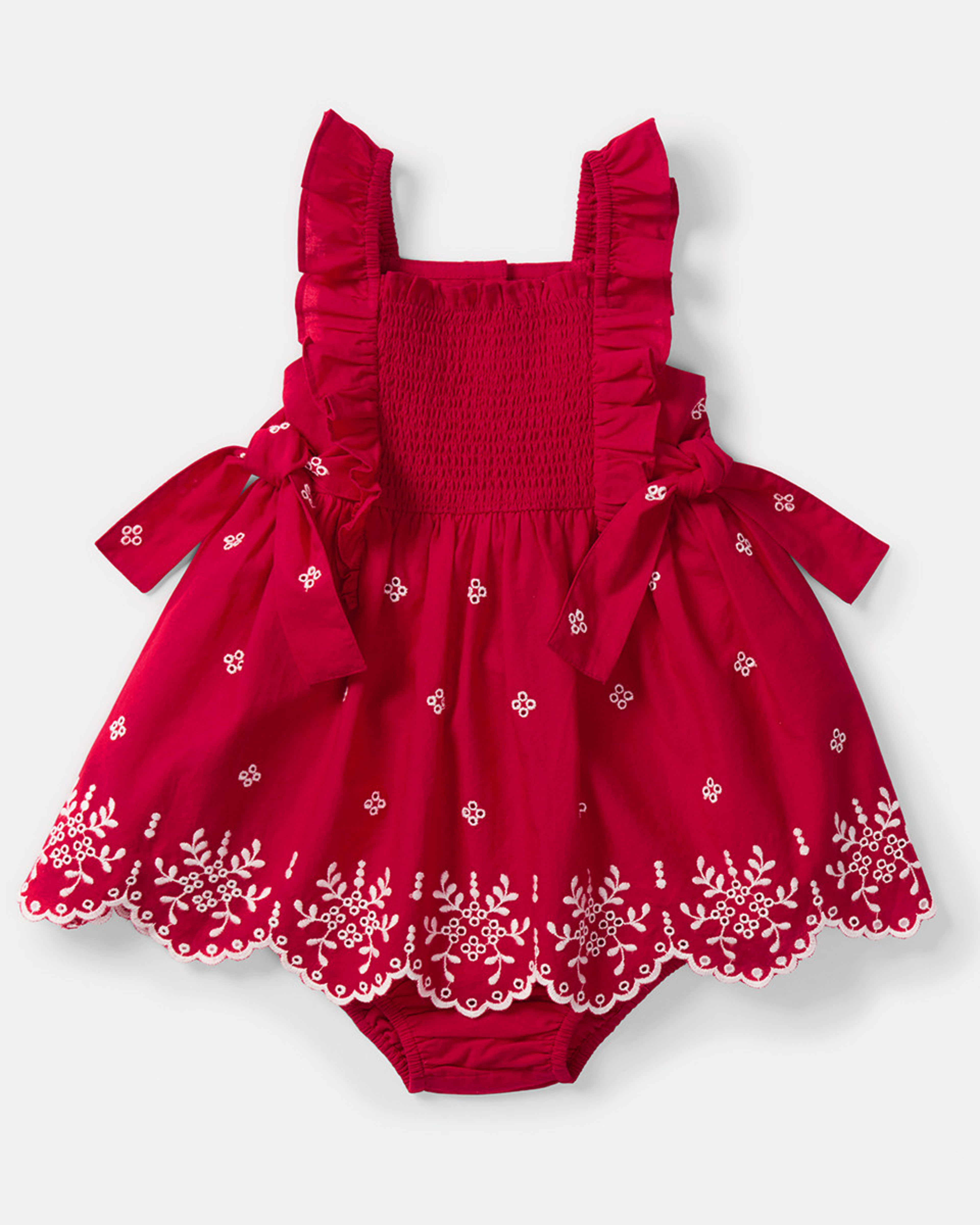 Schiffli Shirring Dress Set - Kmart