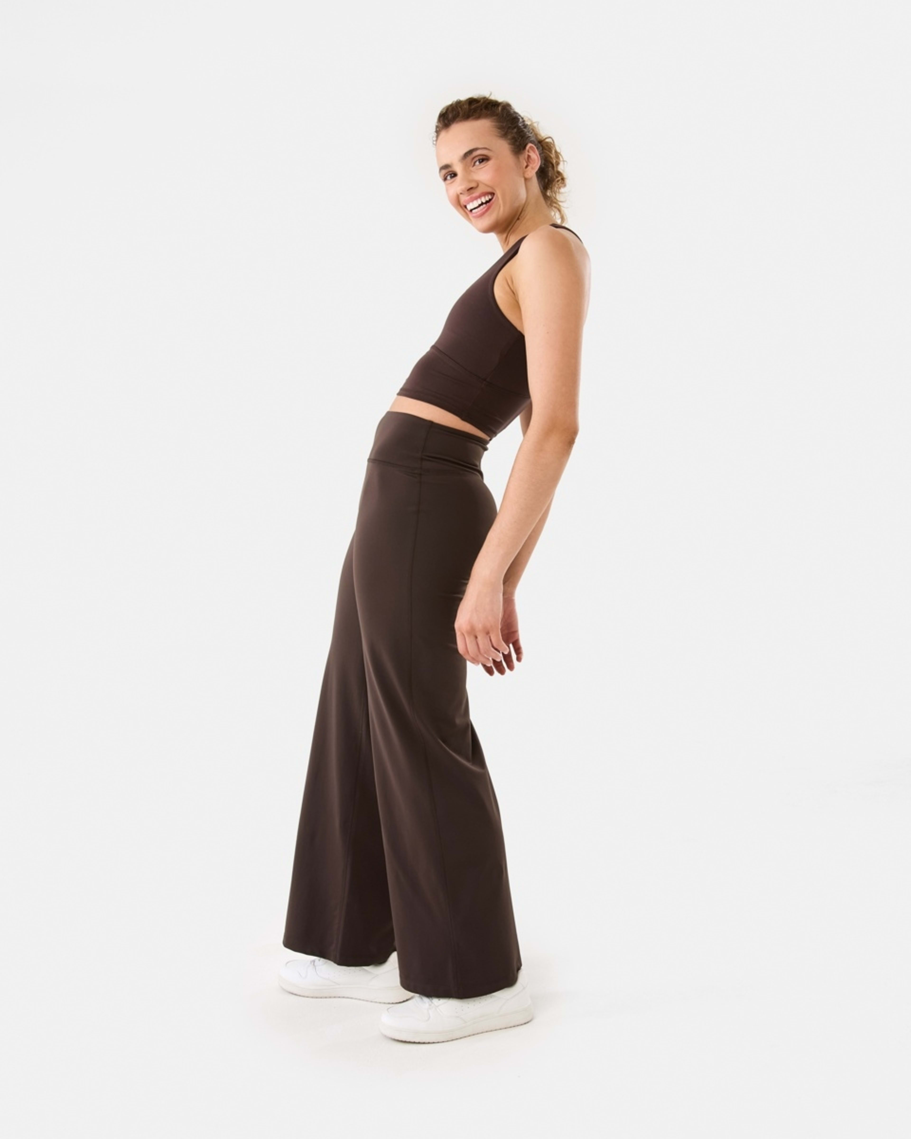 3 Active Womens Wide Leg Leggings TUSCAN BROWN, 3 of 5