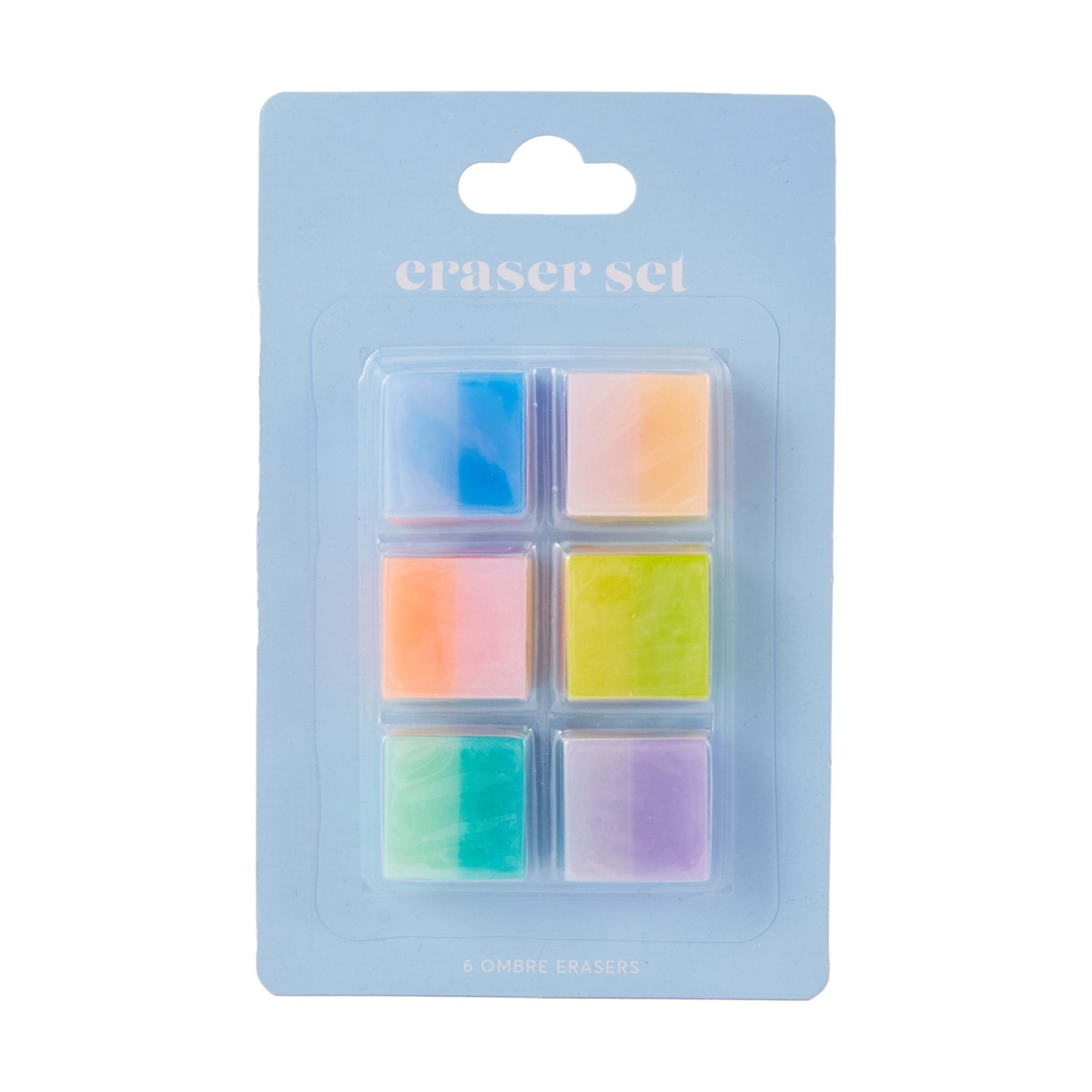 6 6 Pack Eraser Set - Ombre, 6 of 6