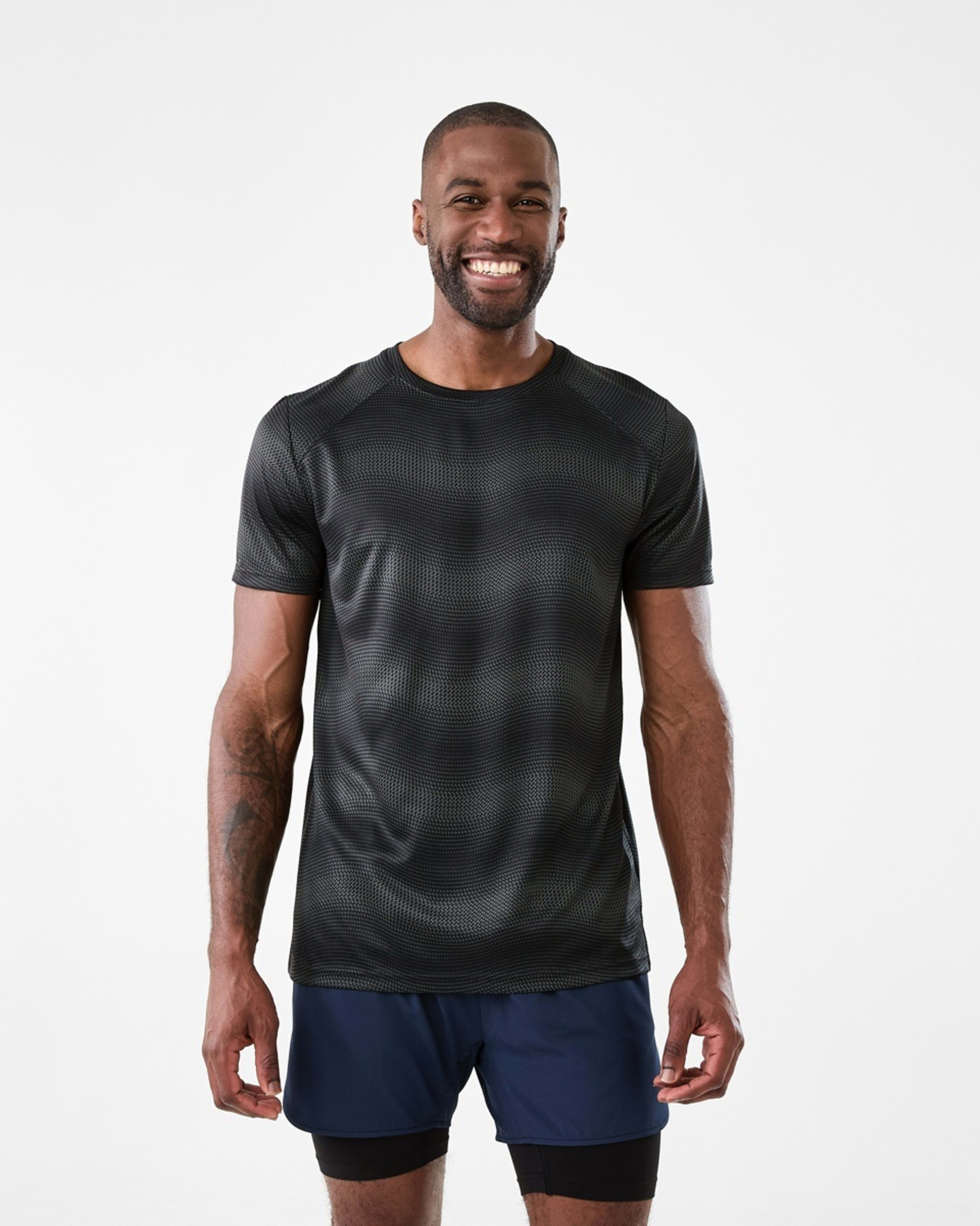 1 Active Mens Printed T-shirt OCEAN GEO BLACK, 1 of 6