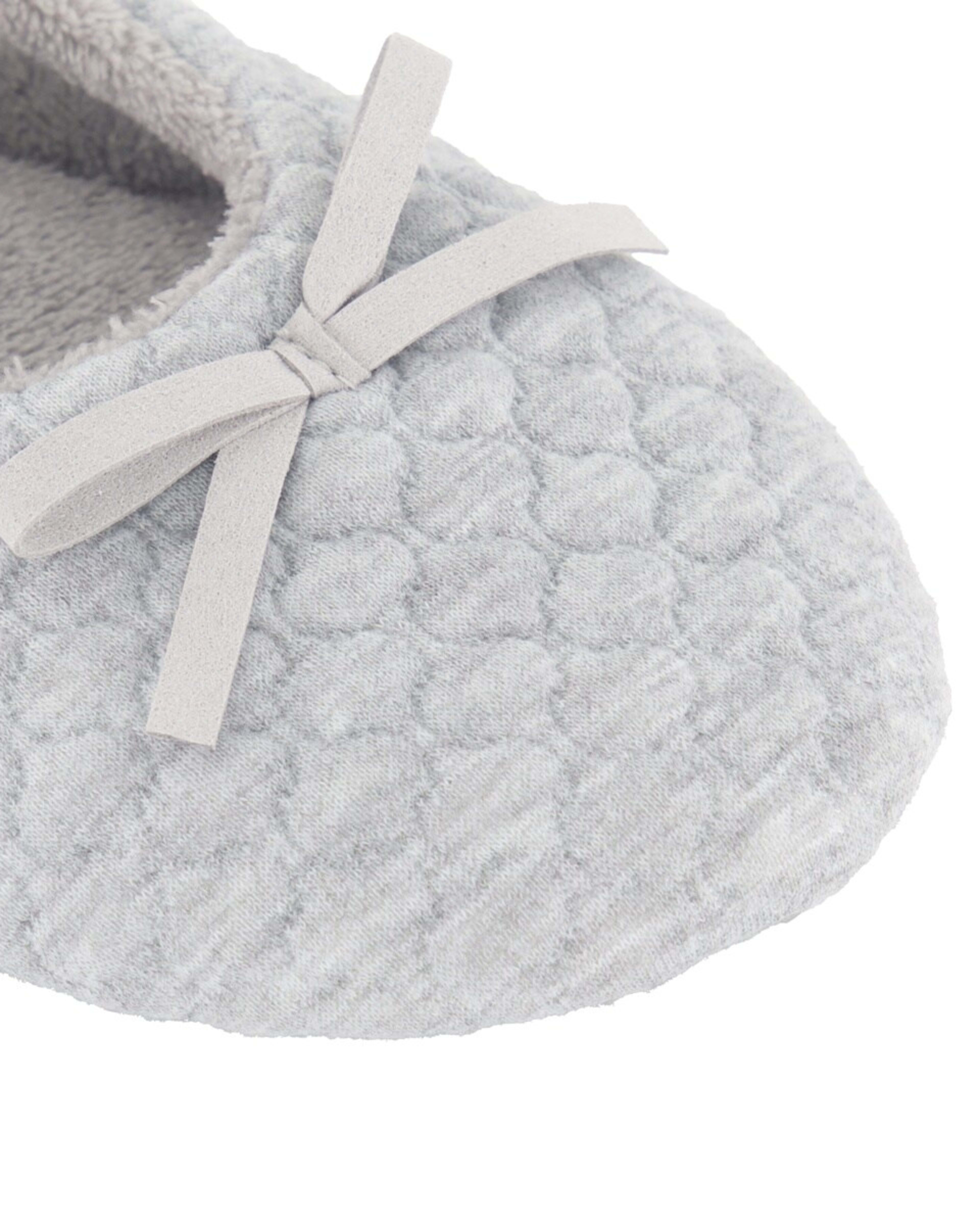 3 Quilted Ballet Slippers SOFT GREY MARLE, 3 of 3