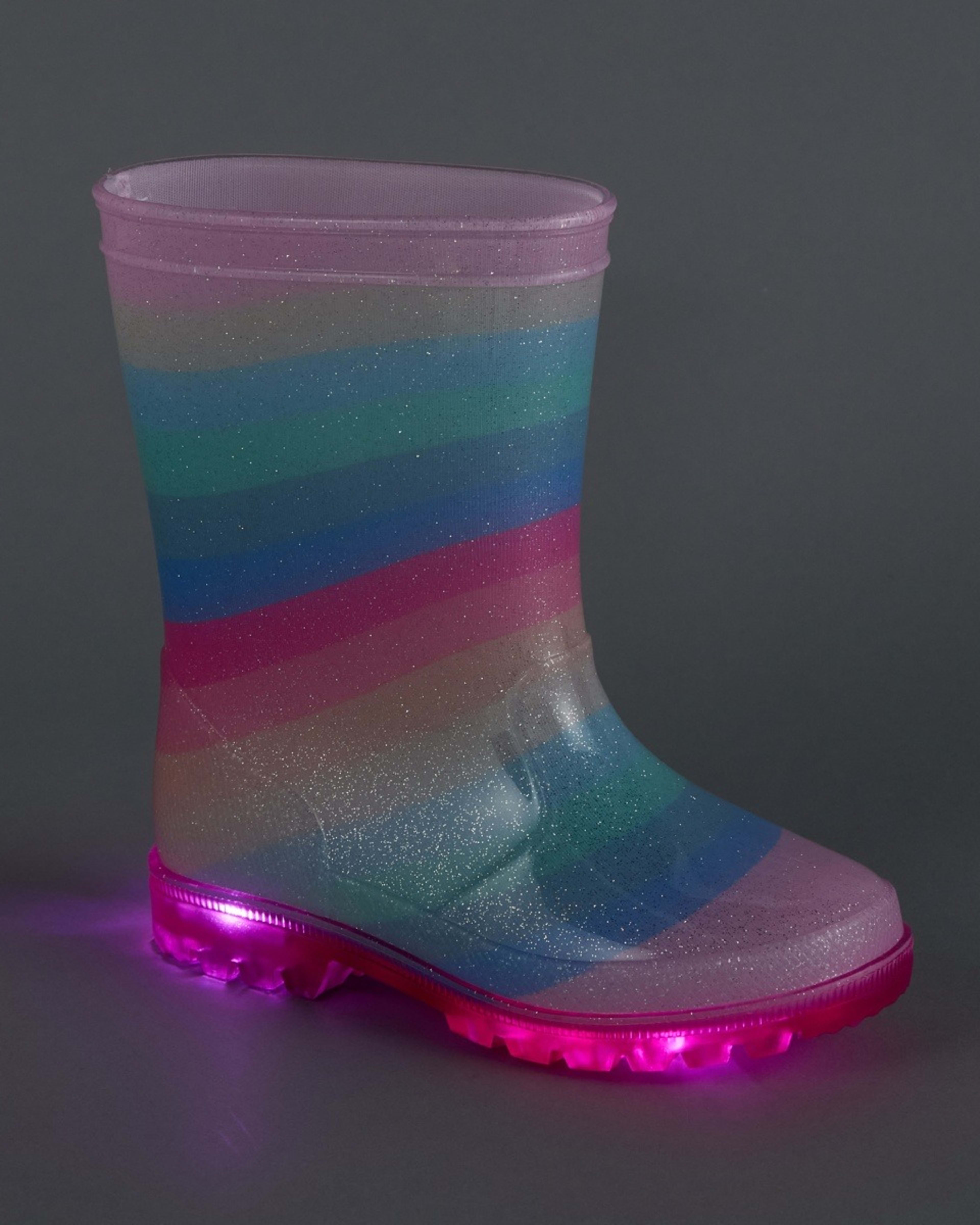 5 Junior Light Up Rainboots Rainbow Ombre, 5 of 6