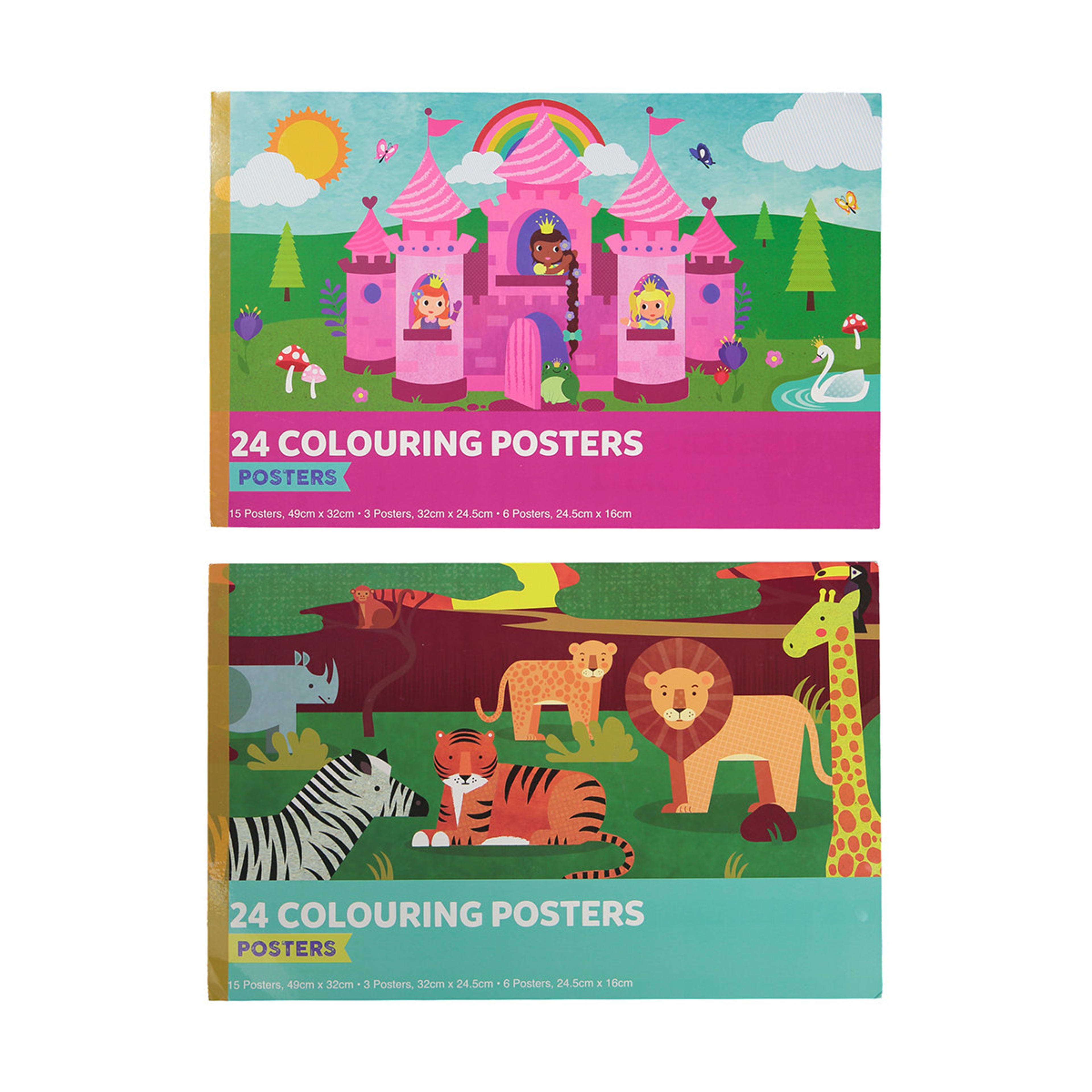 24 Piece Colouring Posters Assorted Kmart